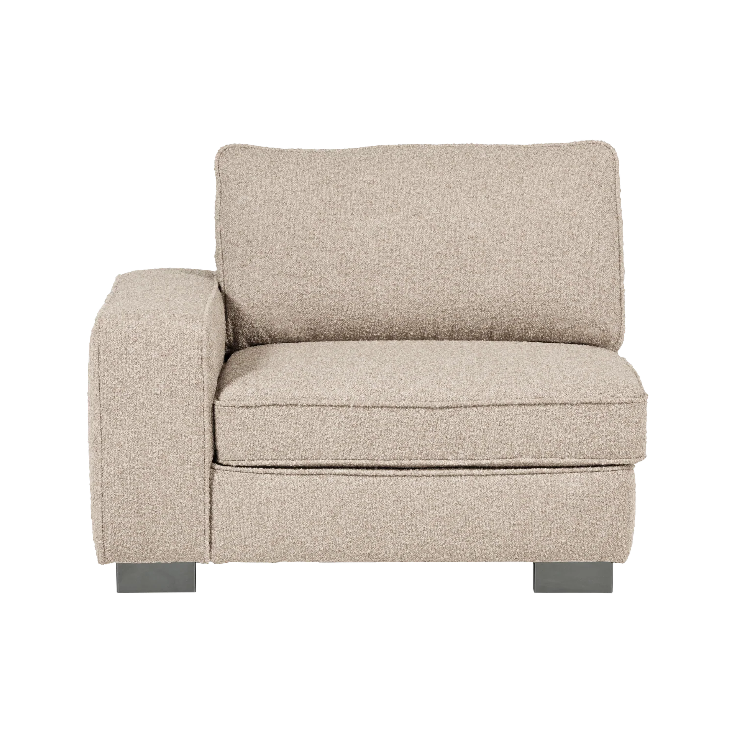 Sofa LAZY - moduł końcowy lewostronny piaskowy bouclé