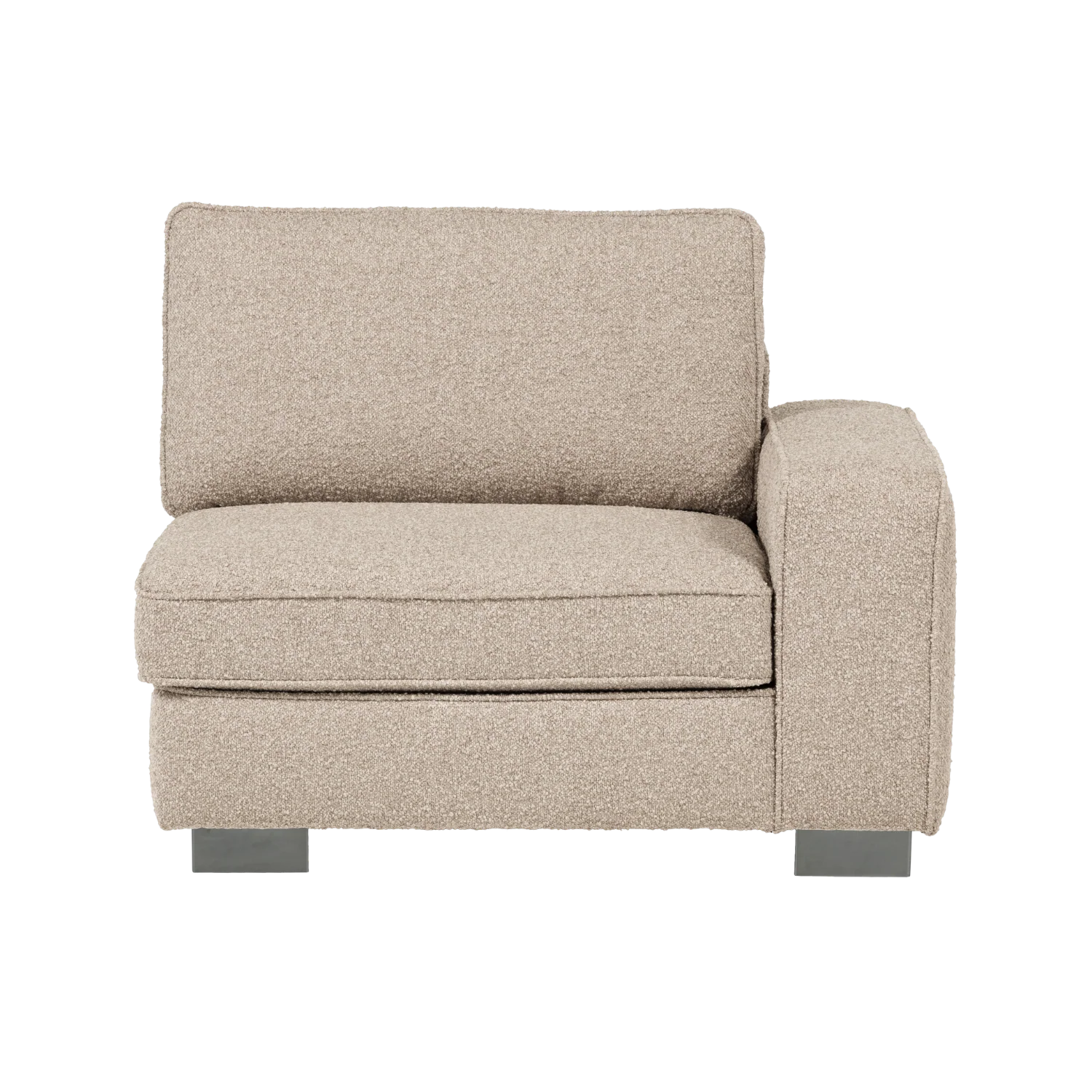 Sofa LAZY - moduł końcowy prawostronny piaskowy bouclé