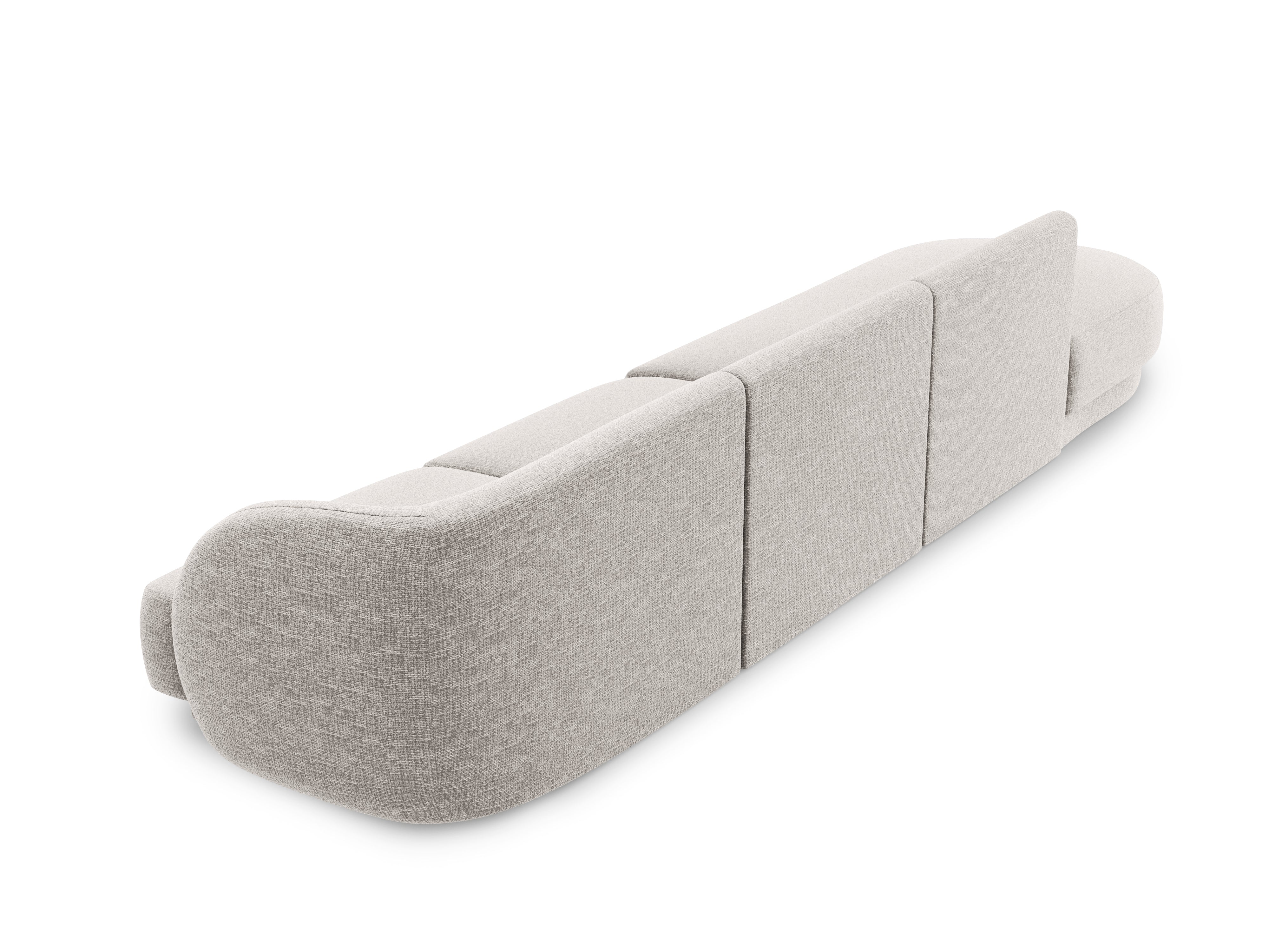 Sofa lewostronna 4-osobowa otwarta MILEY jasnoszary szenil jedwabisty - Image 3