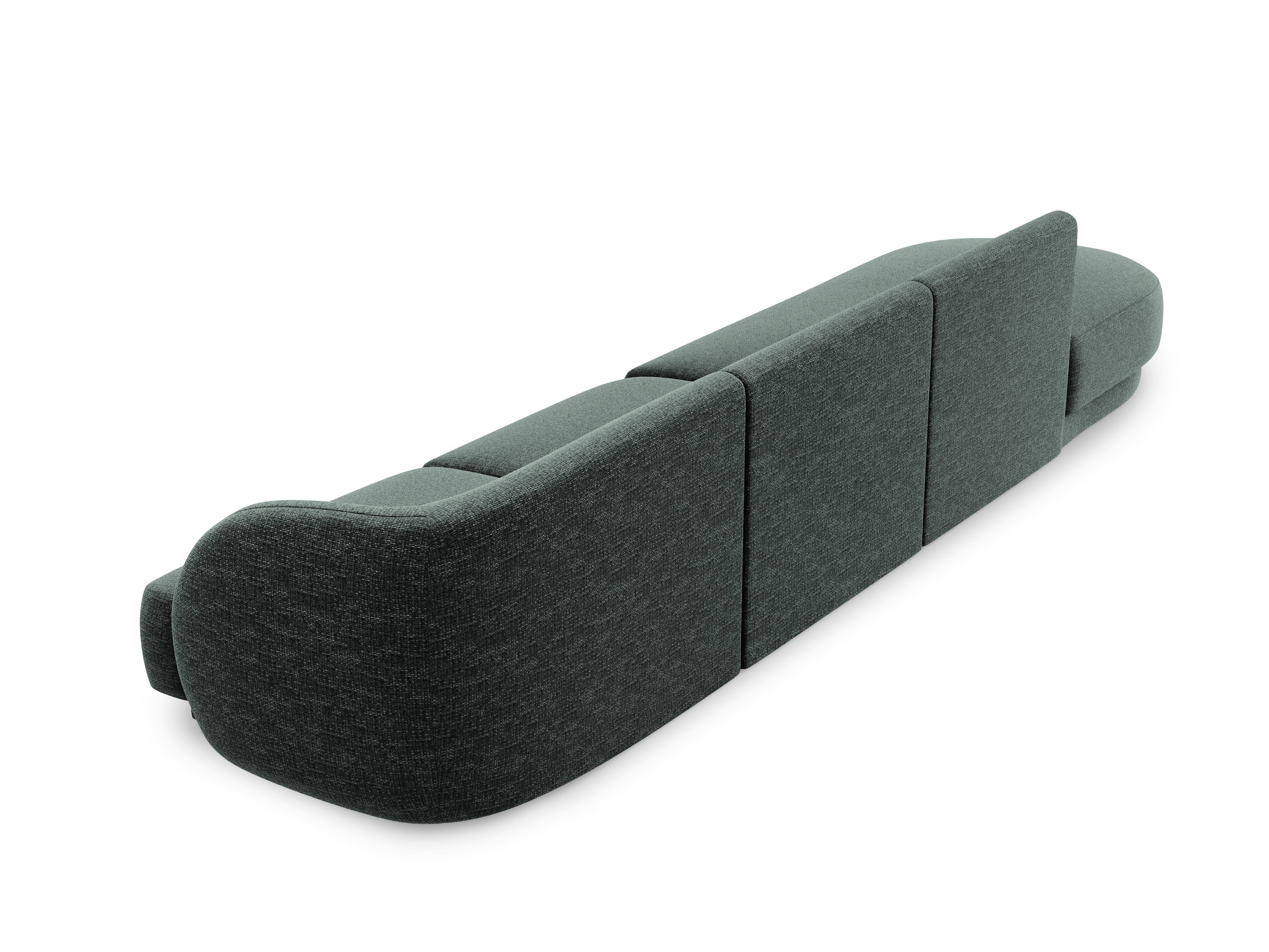 Sofa lewostronna 4-osobowa otwarta MILEY petrol szenil jedwabisty - Image 3