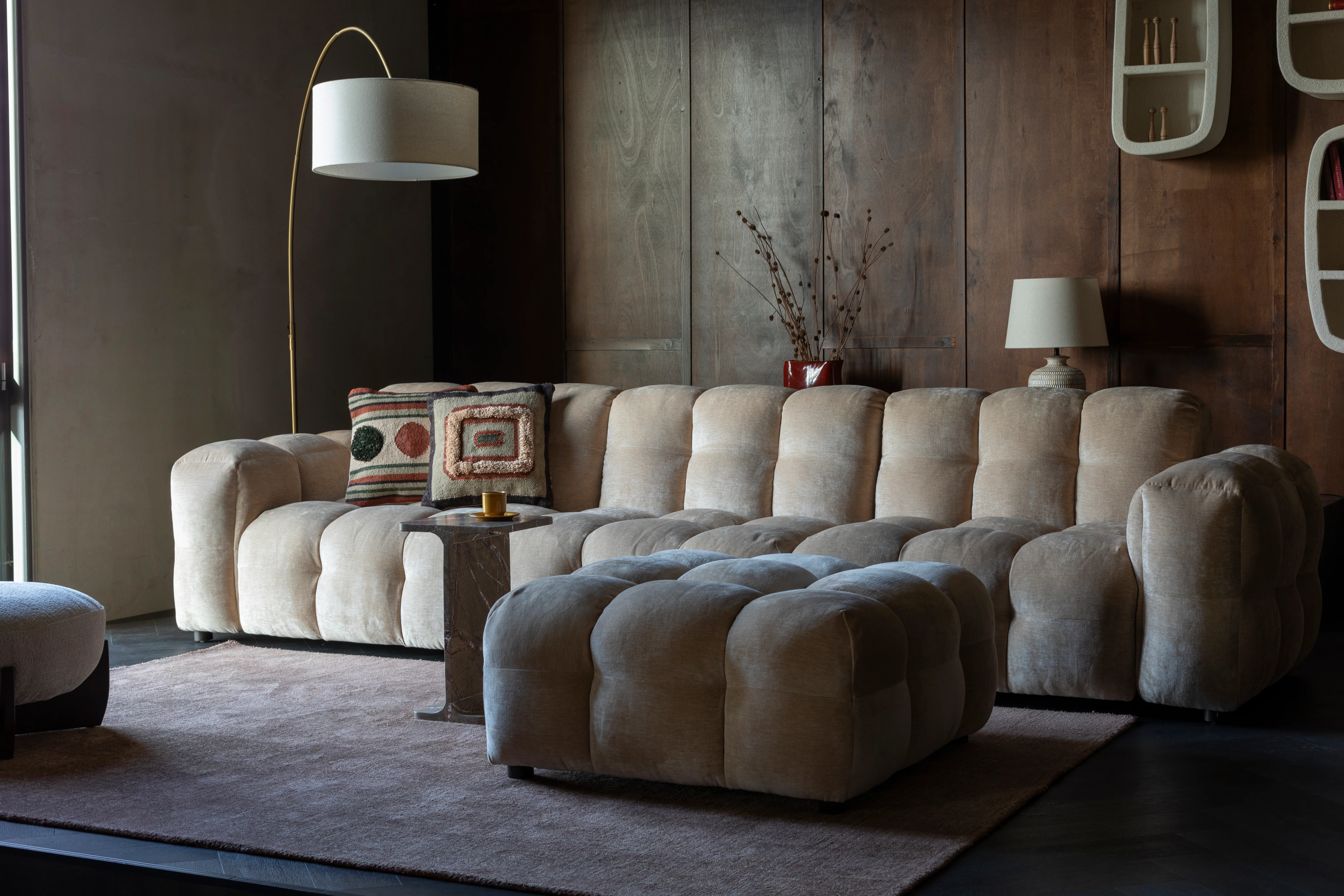 Sofa modułowa HACKMAN - element środkowy beżowy welur - Image 2
