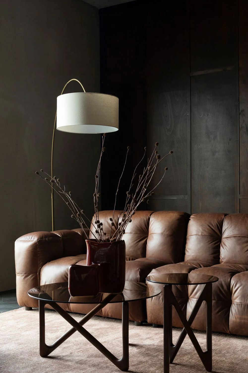 Sofa modułowa HACKMAN - element końcowy prawostronny koniakowa skóra - Image 2
