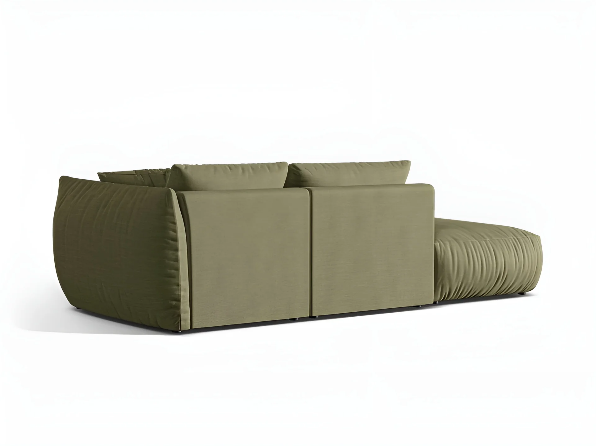 Sofa modułowa 3-osobowa lewostronna CHRIS jasnozielony szenil - Image 4