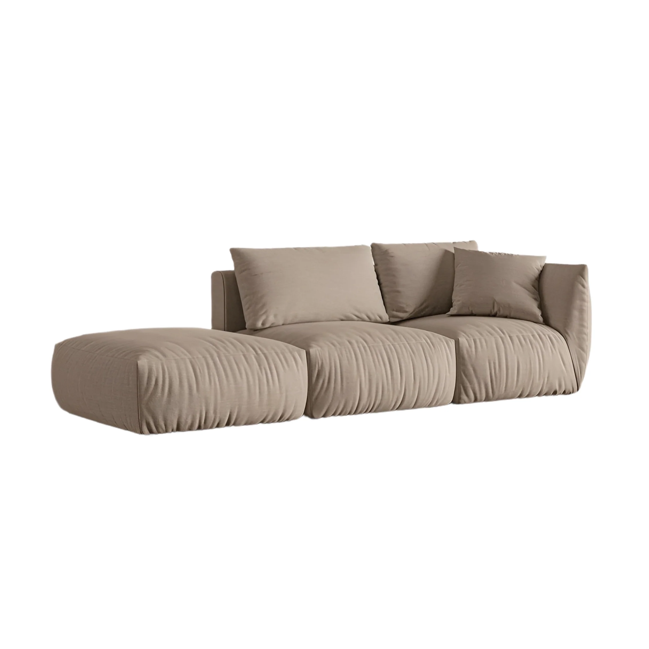 Sofa modułowa 3-osobowa lewostronna CHRIS piaskowy szenil
