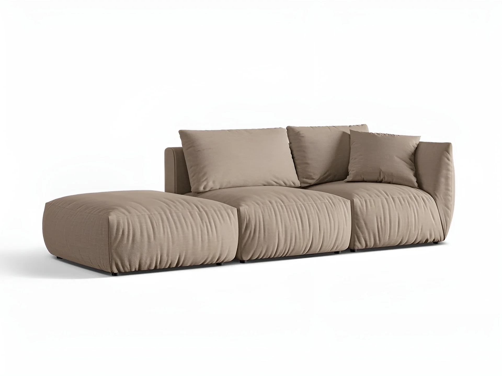 Sofa modułowa 3-osobowa lewostronna CHRIS piaskowy szenil - Image 5