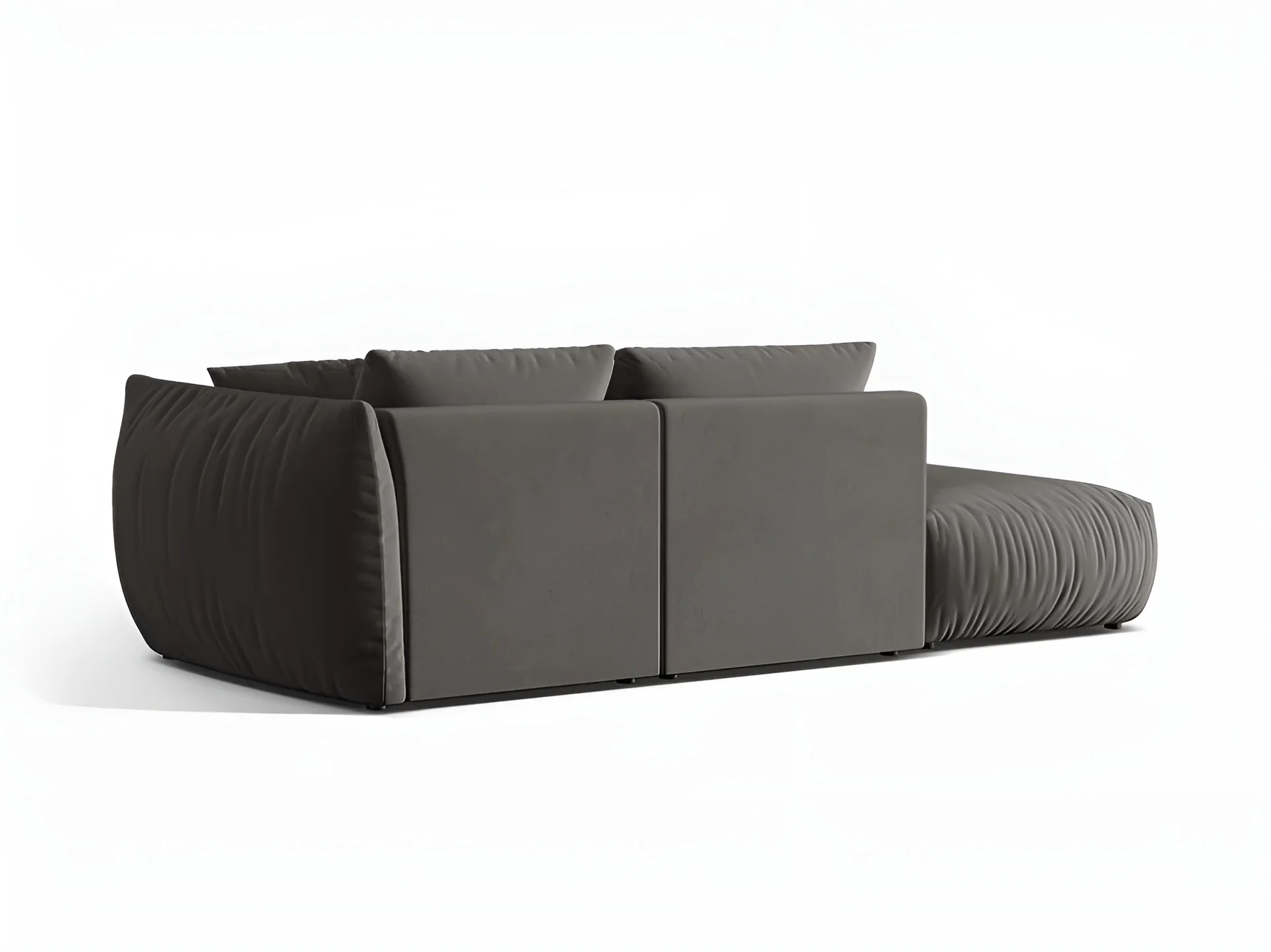 Sofa modułowa aksamitna 3-osobowa lewostronna CHRIS ciemnoszary - Image 3