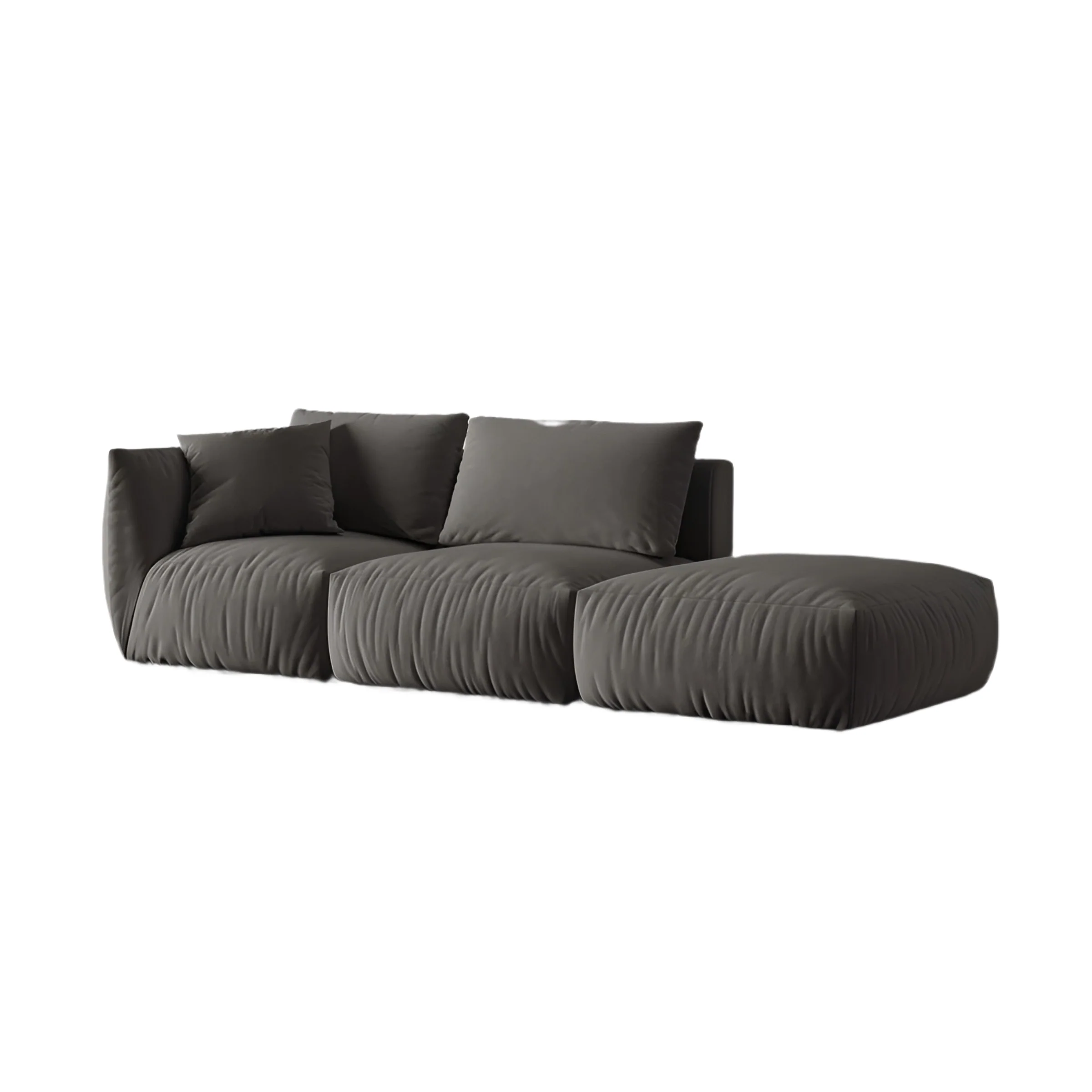 Sofa modułowa aksamitna 3-osobowa prawostronna CHRIS ciemnoszary