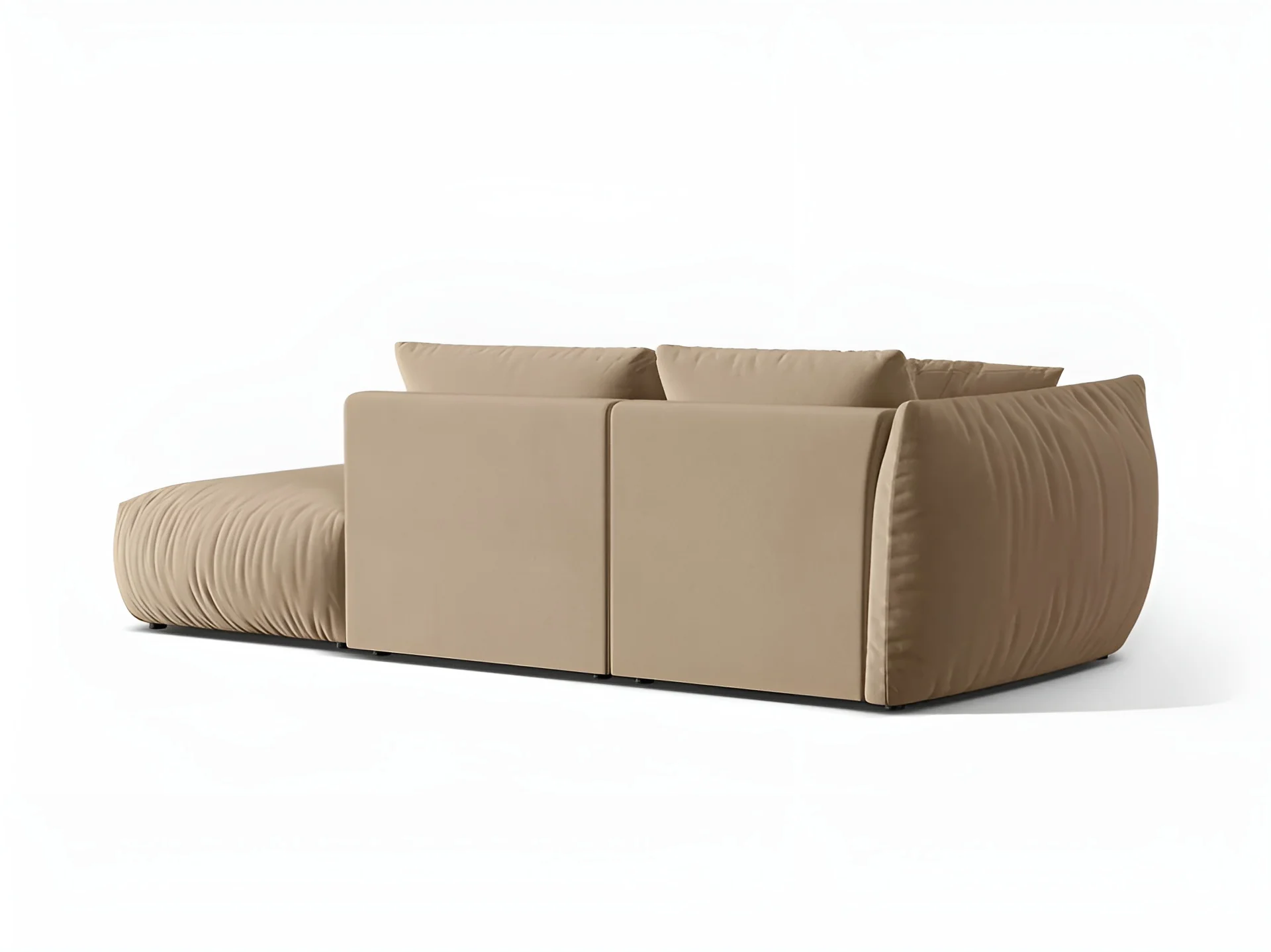 Sofa modułowa aksamitna 3-osobowa prawostronna CHRIS piaskowy - Image 4