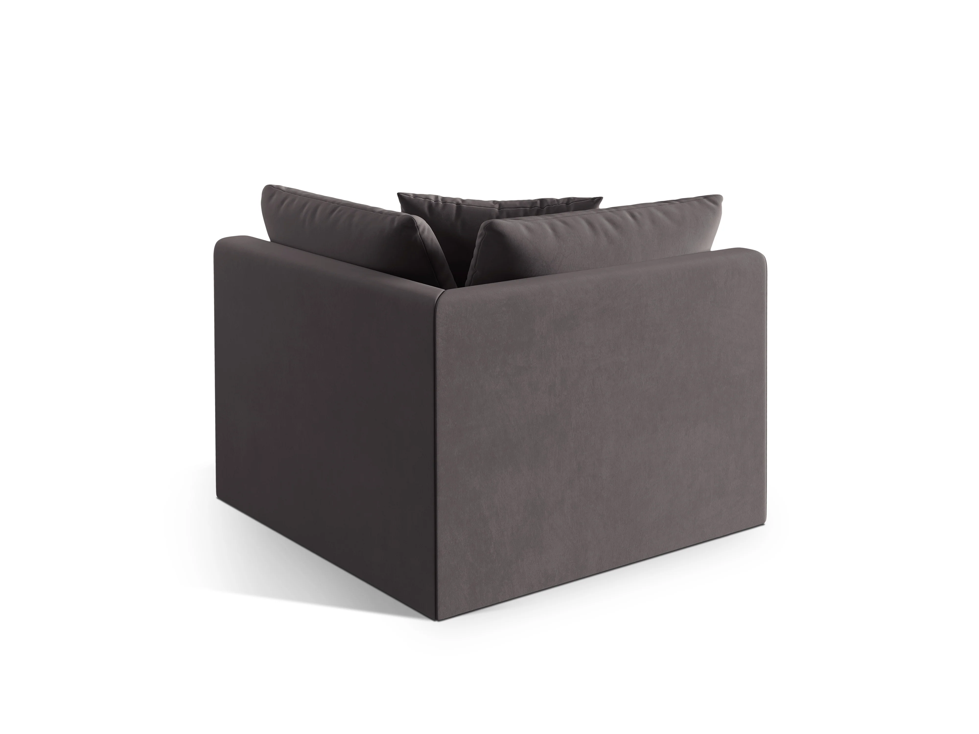 Sofa modułowa aksamitna CHRIS - element narożny ciemnoszary - Image 4