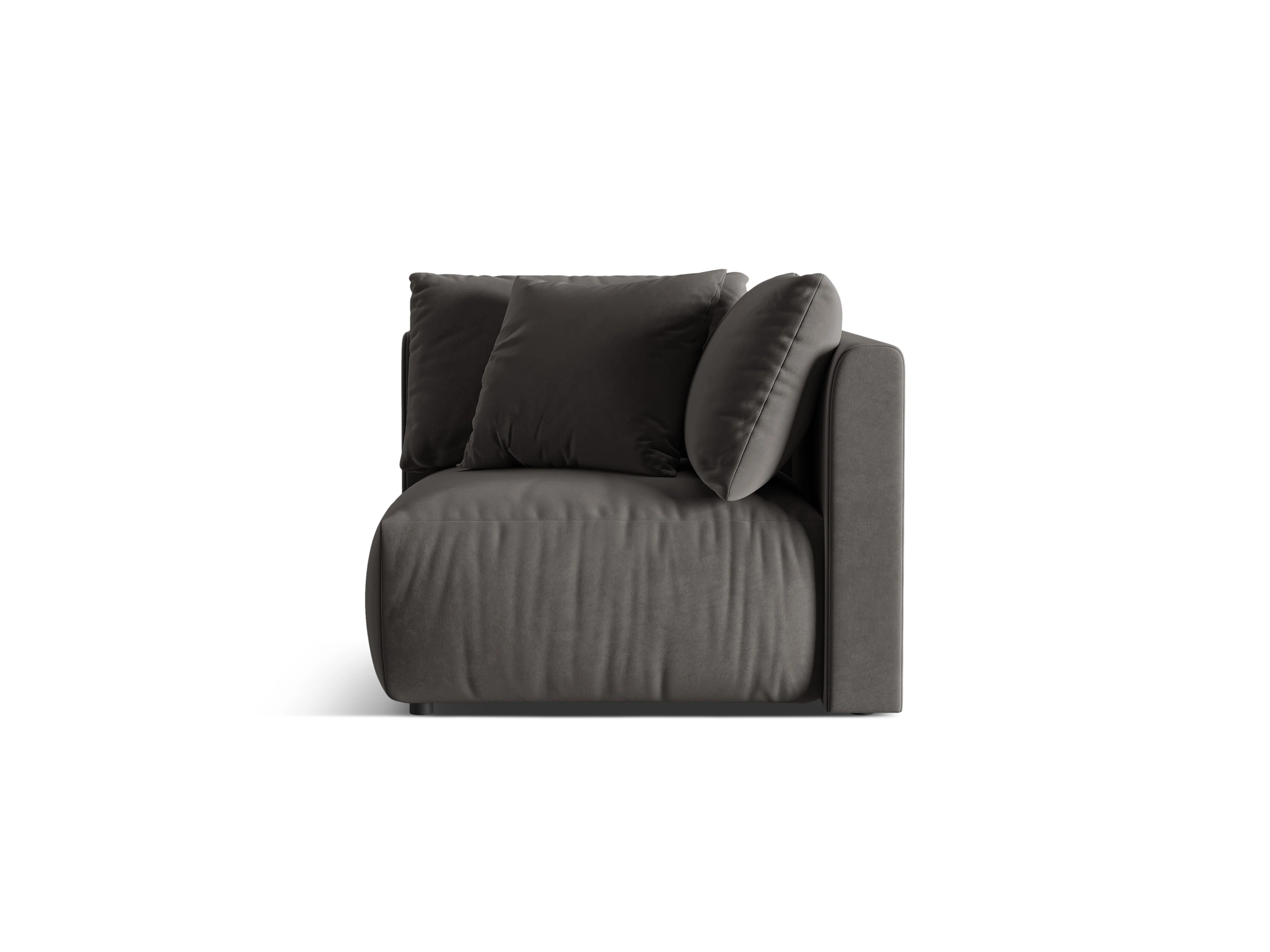 Sofa modułowa aksamitna CHRIS - element narożny ciemnoszary - Image 5