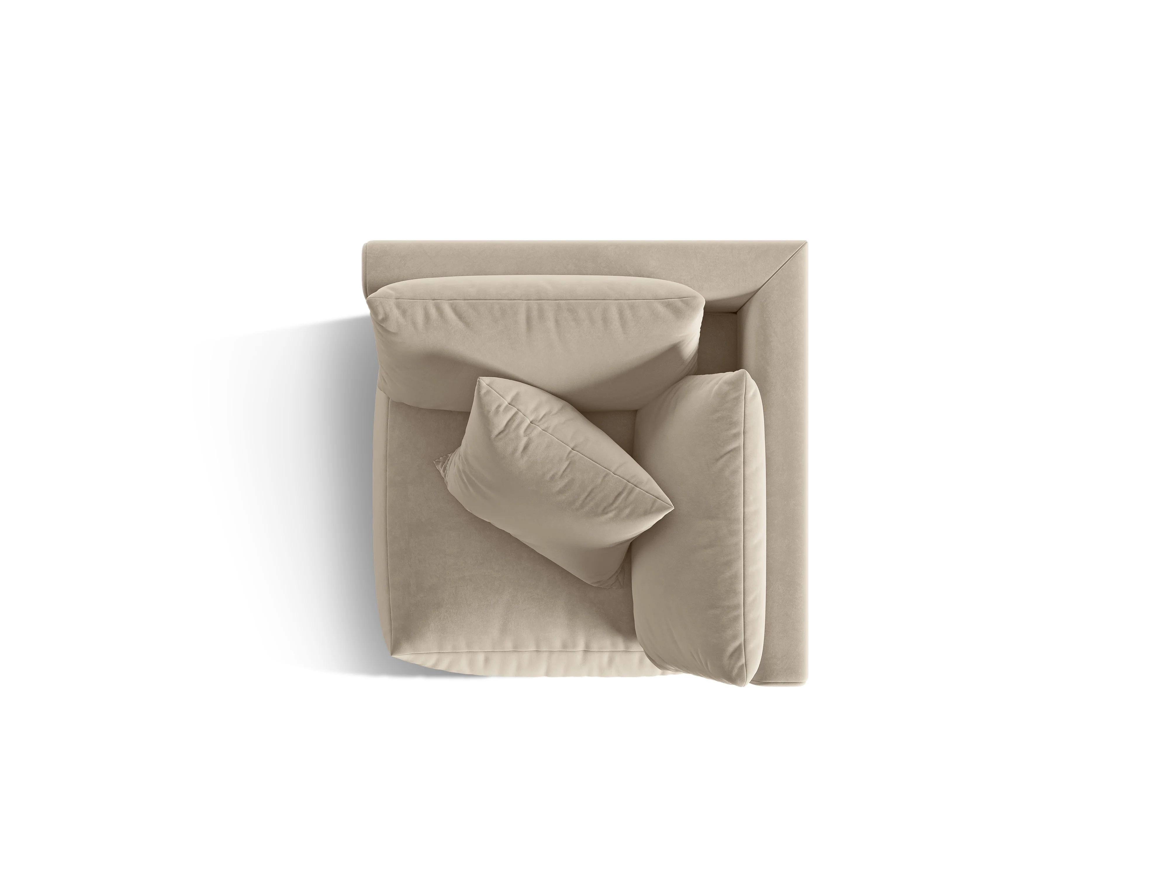 Sofa modułowa aksamitna CHRIS - element narożny ecru - Image 3