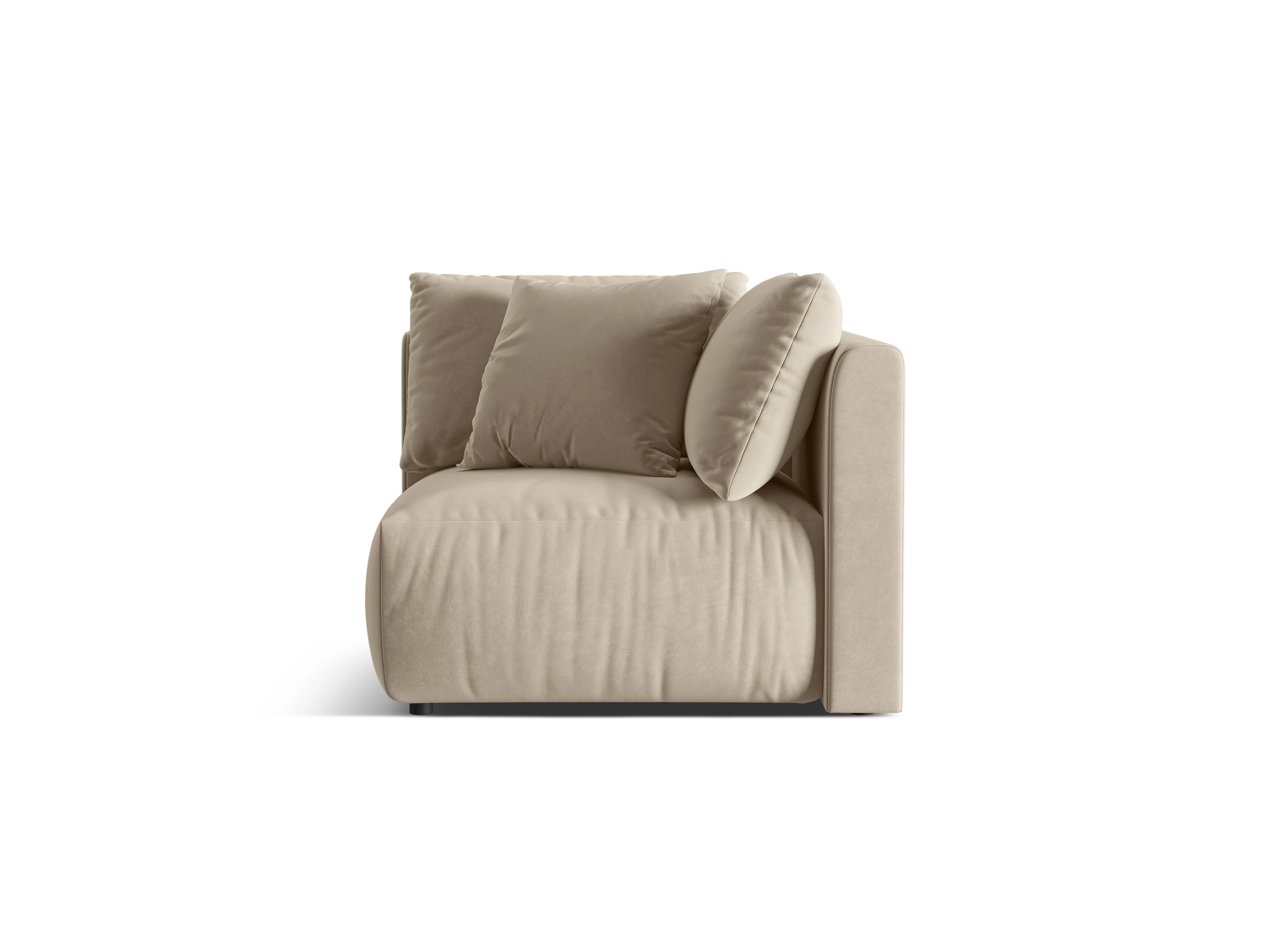 Sofa modułowa aksamitna CHRIS - element narożny ecru - Image 4
