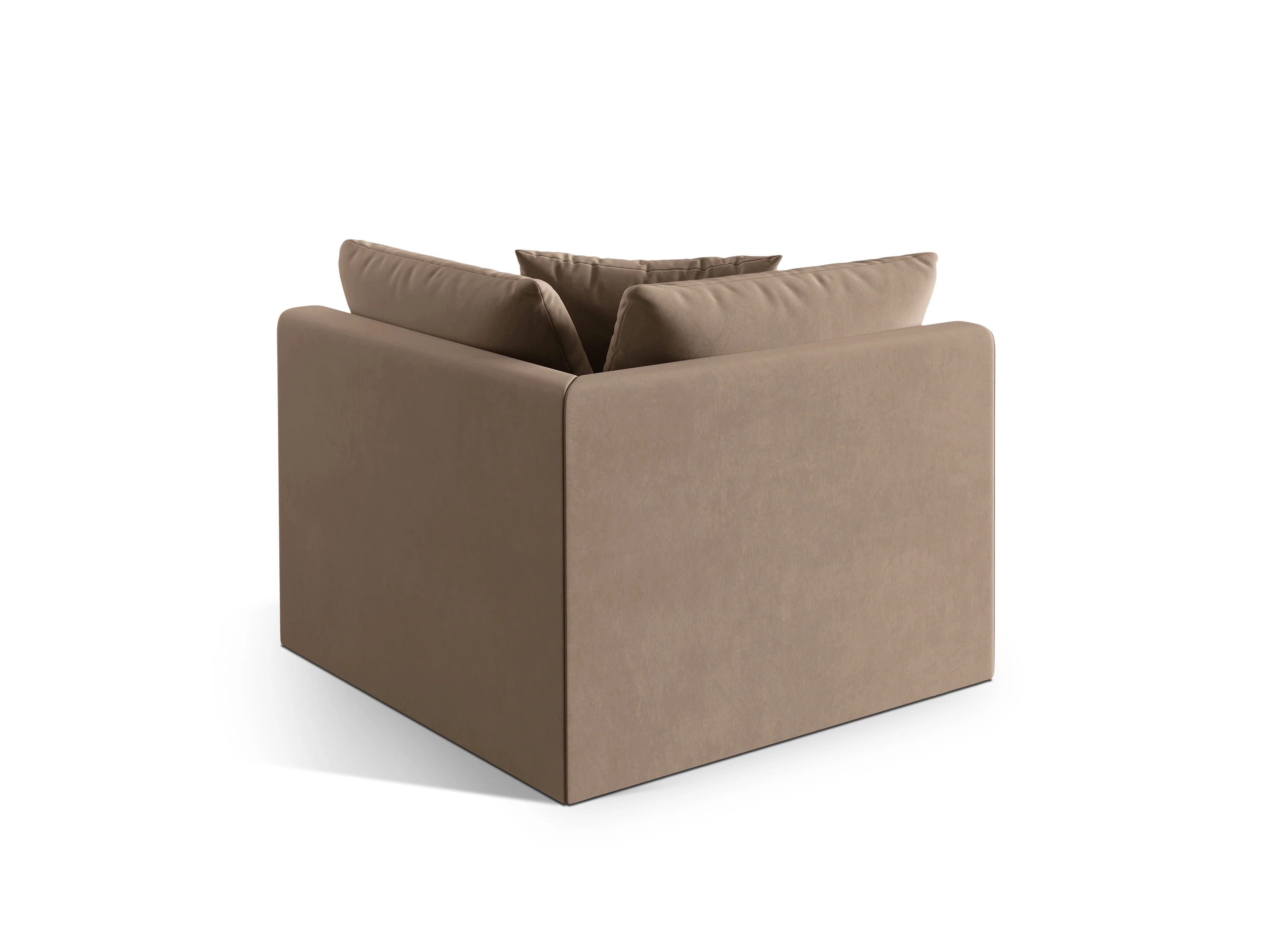 Sofa modułowa aksamitna CHRIS - element narożny jasnobrązowy - Image 4