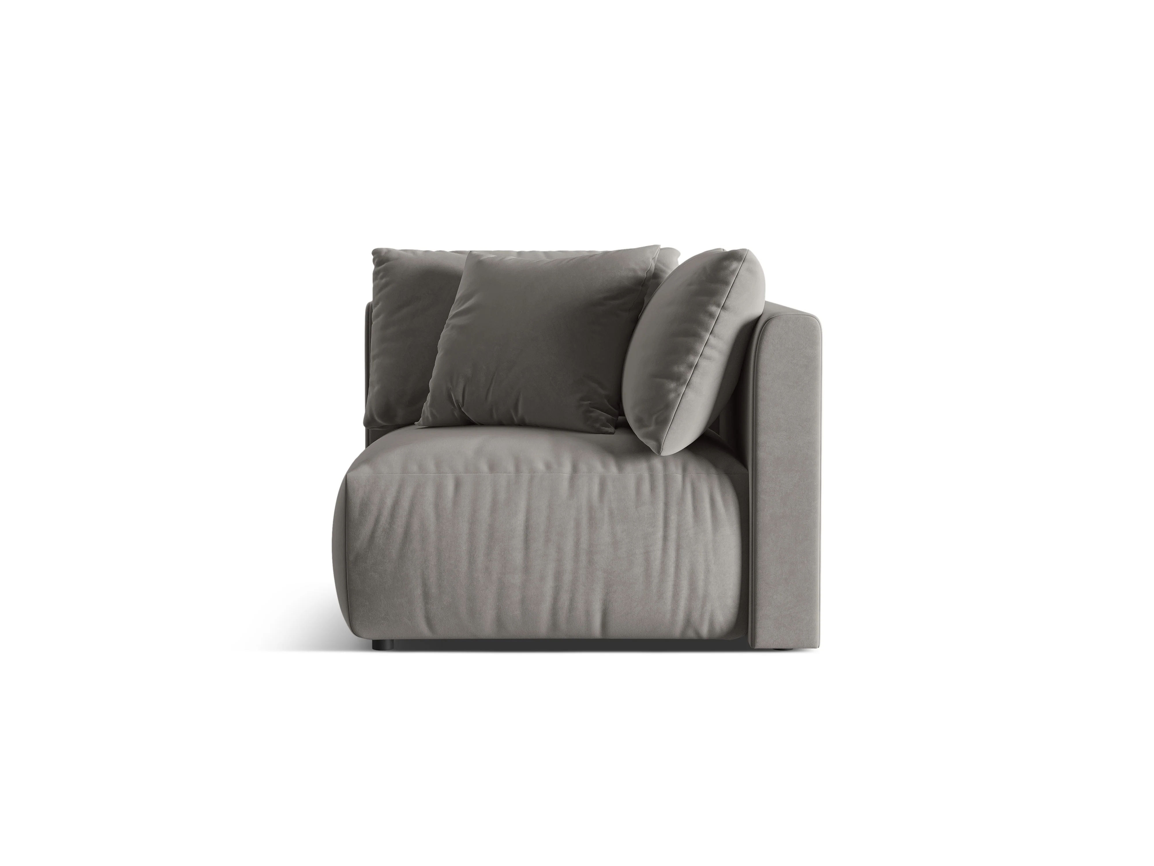 Sofa modułowa aksamitna CHRIS - element narożny szary - Image 3