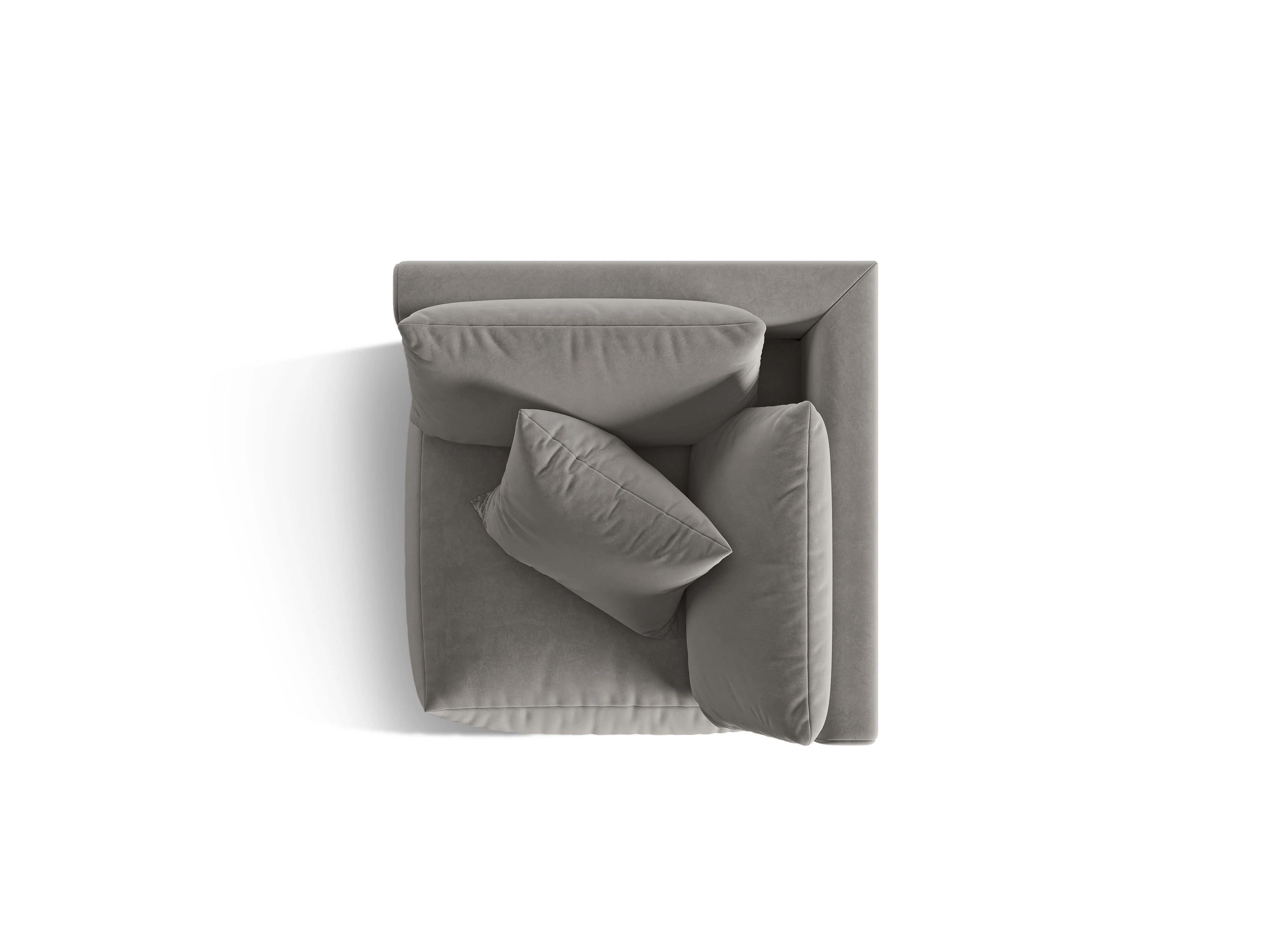 Sofa modułowa aksamitna CHRIS - element narożny szary - Image 4