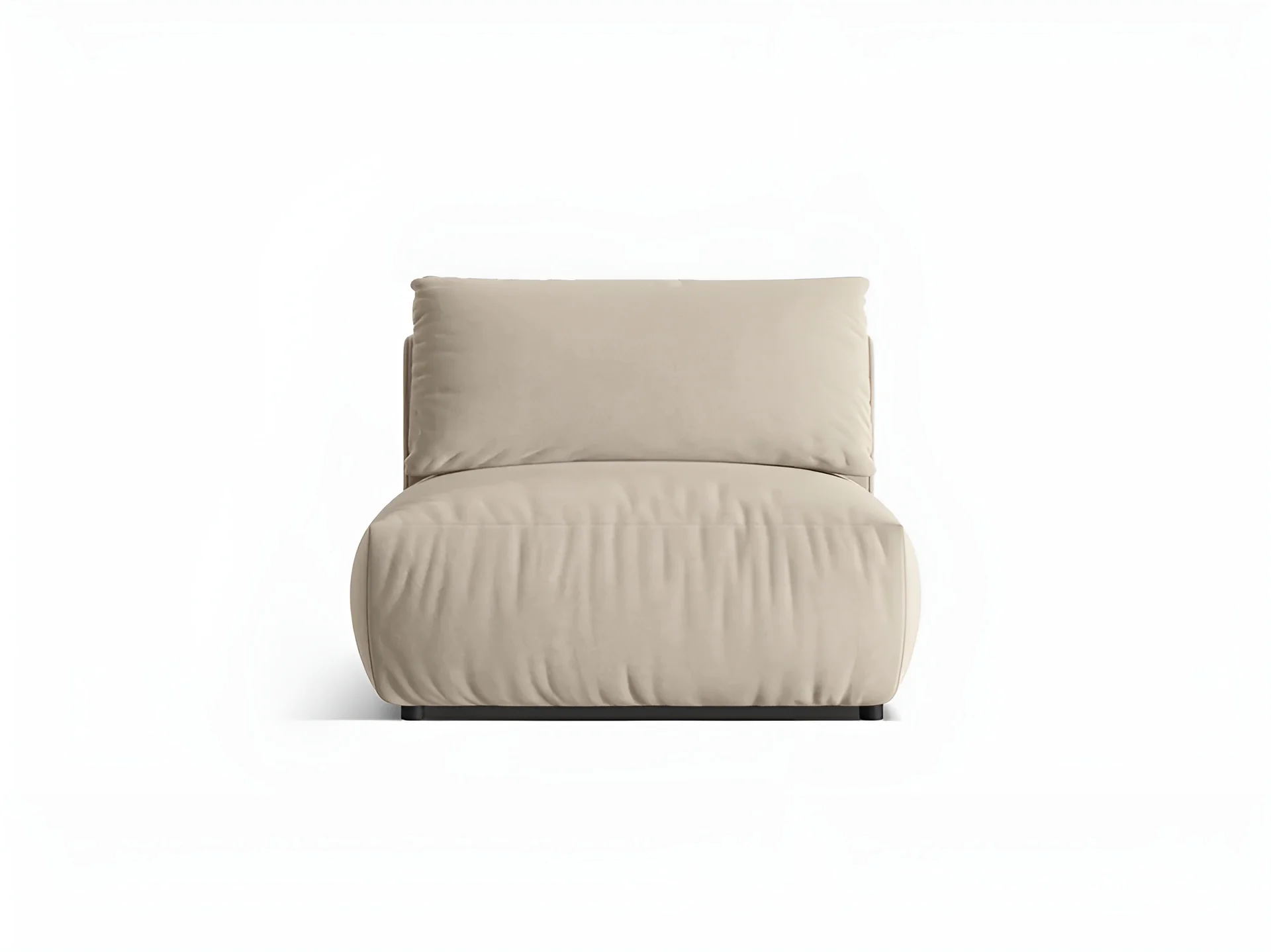 Sofa modułowa aksamitna CHRIS - szeroki element środkowy ecru - Image 4