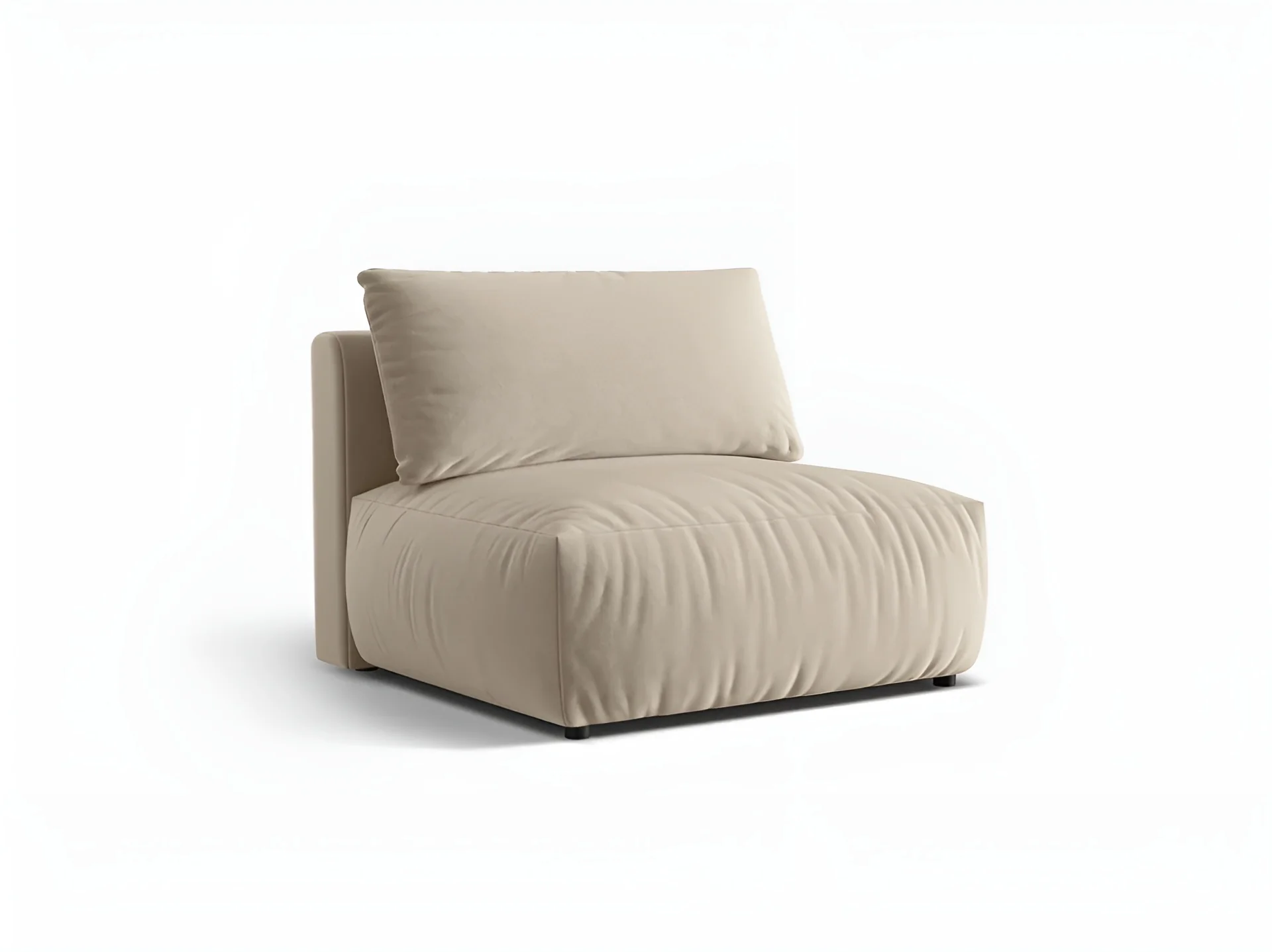 Sofa modułowa aksamitna CHRIS - szeroki element środkowy ecru - Image 5