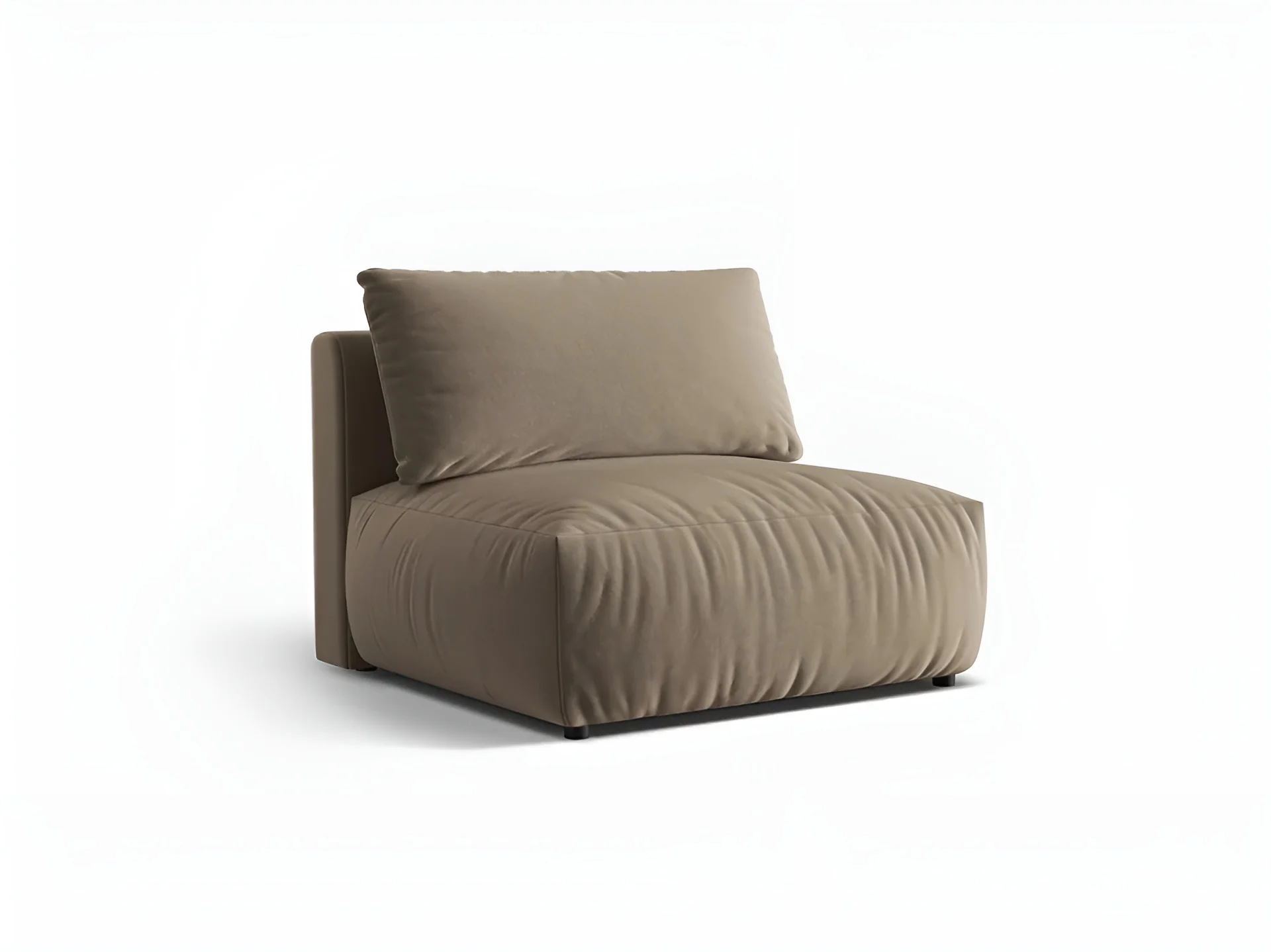 Sofa modułowa aksamitna CHRIS - szeroki element środkowy jasnobrązowy - Image 5