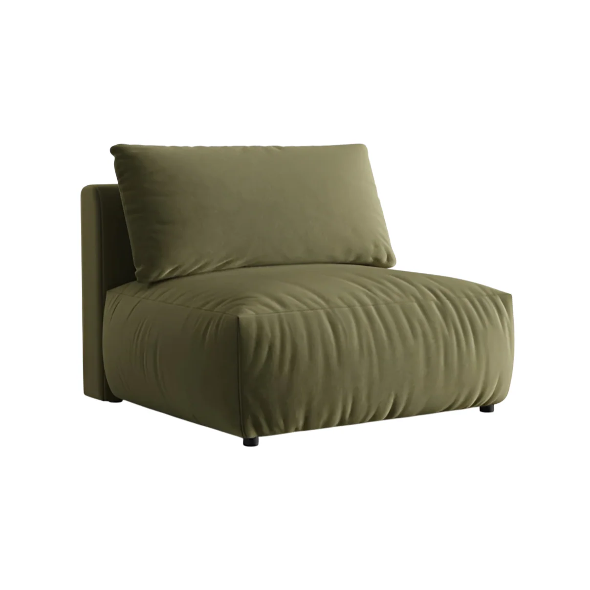 Sofa modułowa aksamitna CHRIS - szeroki element środkowy jasnozielony