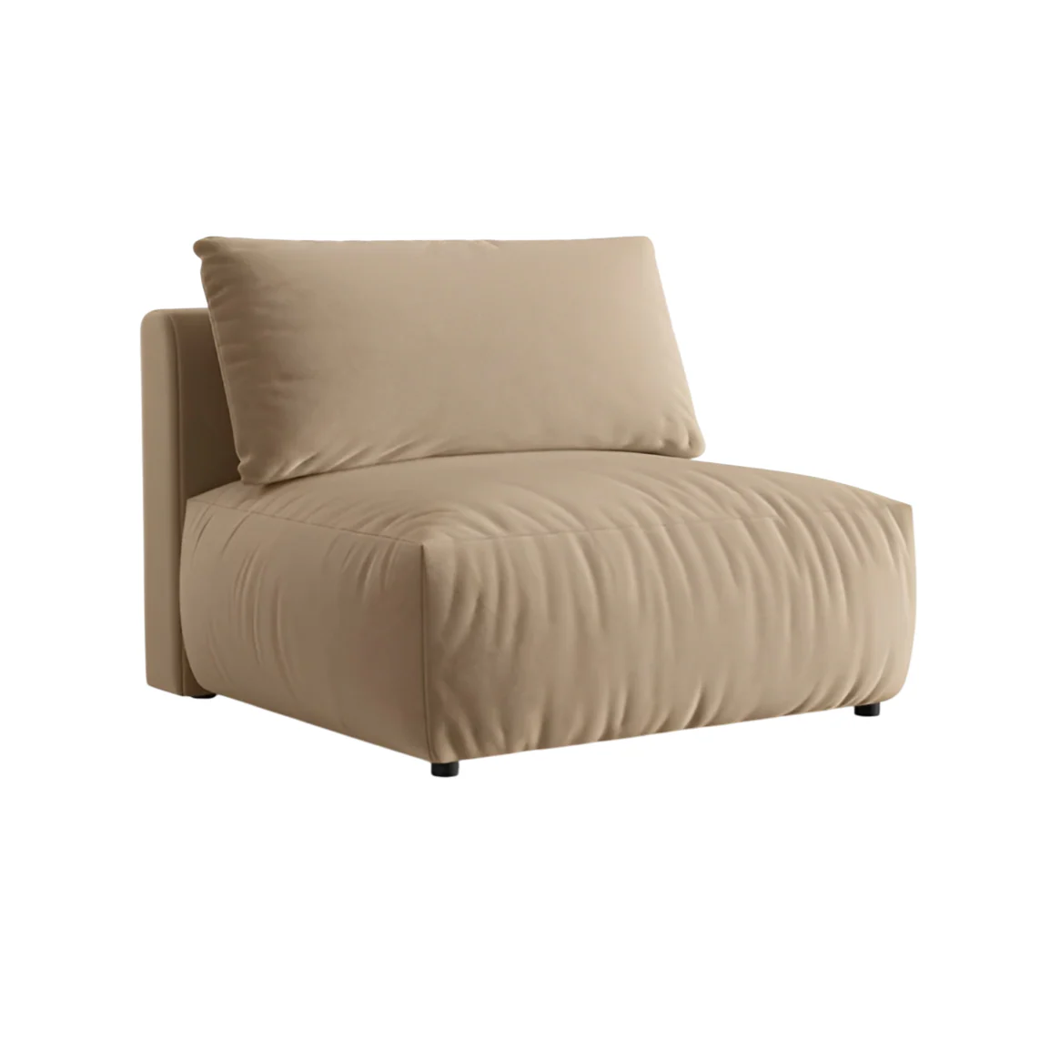 Sofa modułowa aksamitna CHRIS - szeroki element środkowy piaskowy