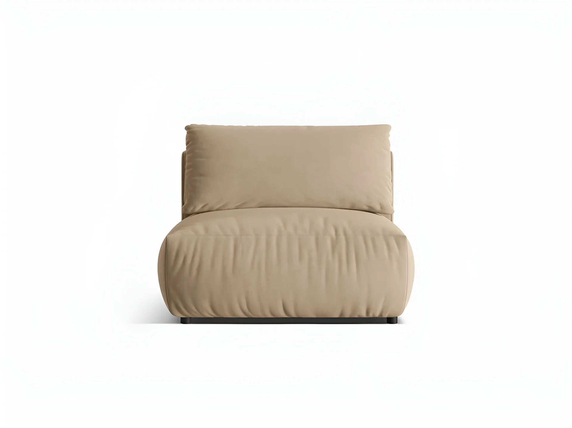 Sofa modułowa aksamitna CHRIS - szeroki element środkowy piaskowy - Image 3