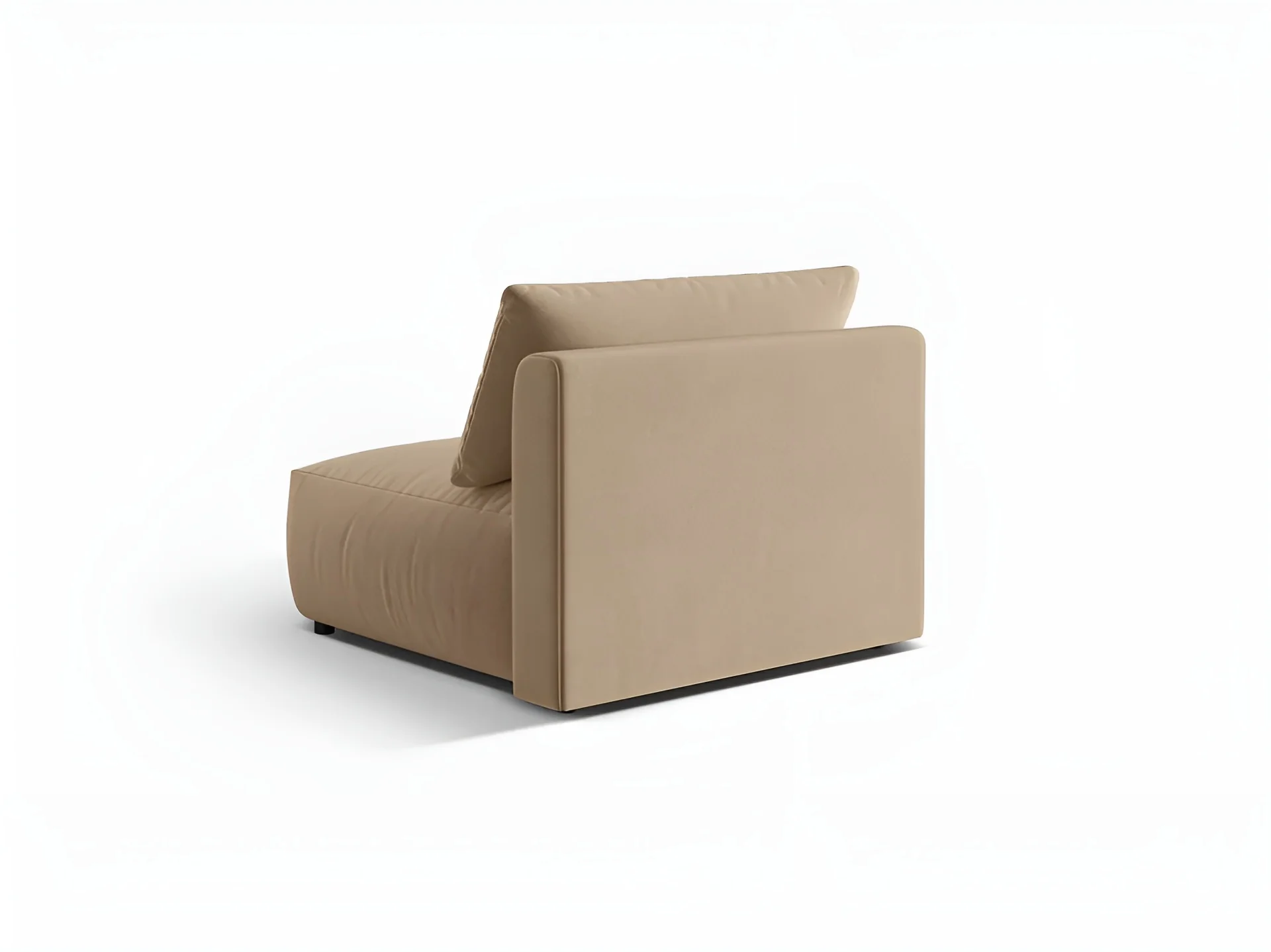 Sofa modułowa aksamitna CHRIS - szeroki element środkowy piaskowy - Image 4