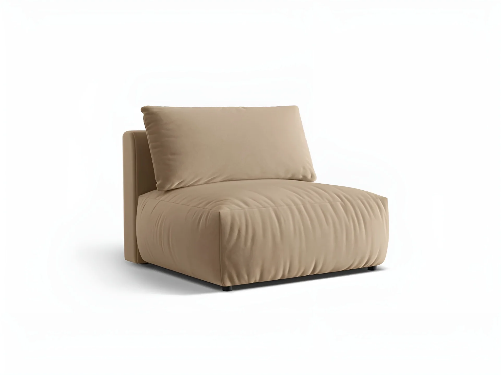 Sofa modułowa aksamitna CHRIS - szeroki element środkowy piaskowy - Image 5