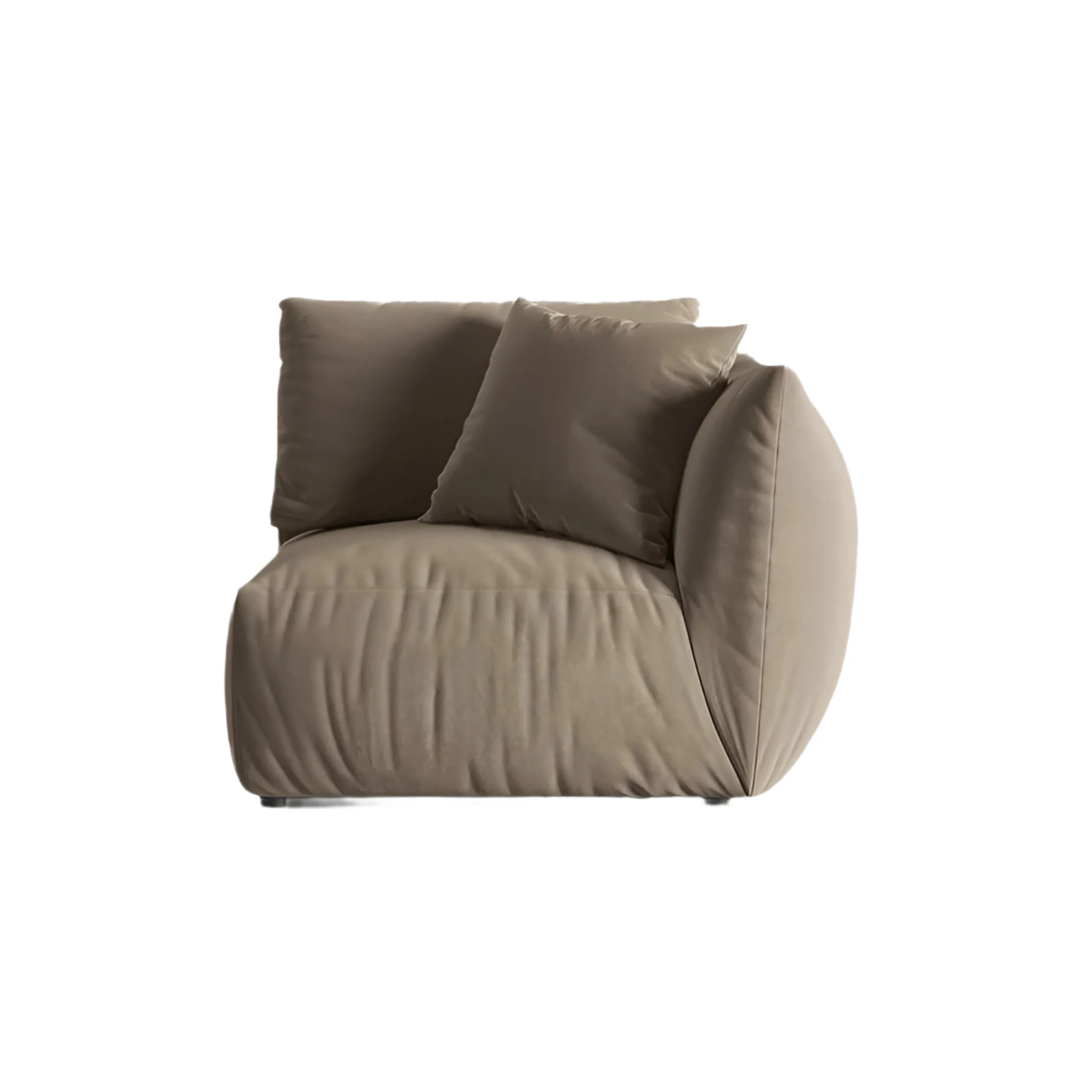 Sofa modułowa aksamitna CHRIS - element prawostronny jasnobrązowy