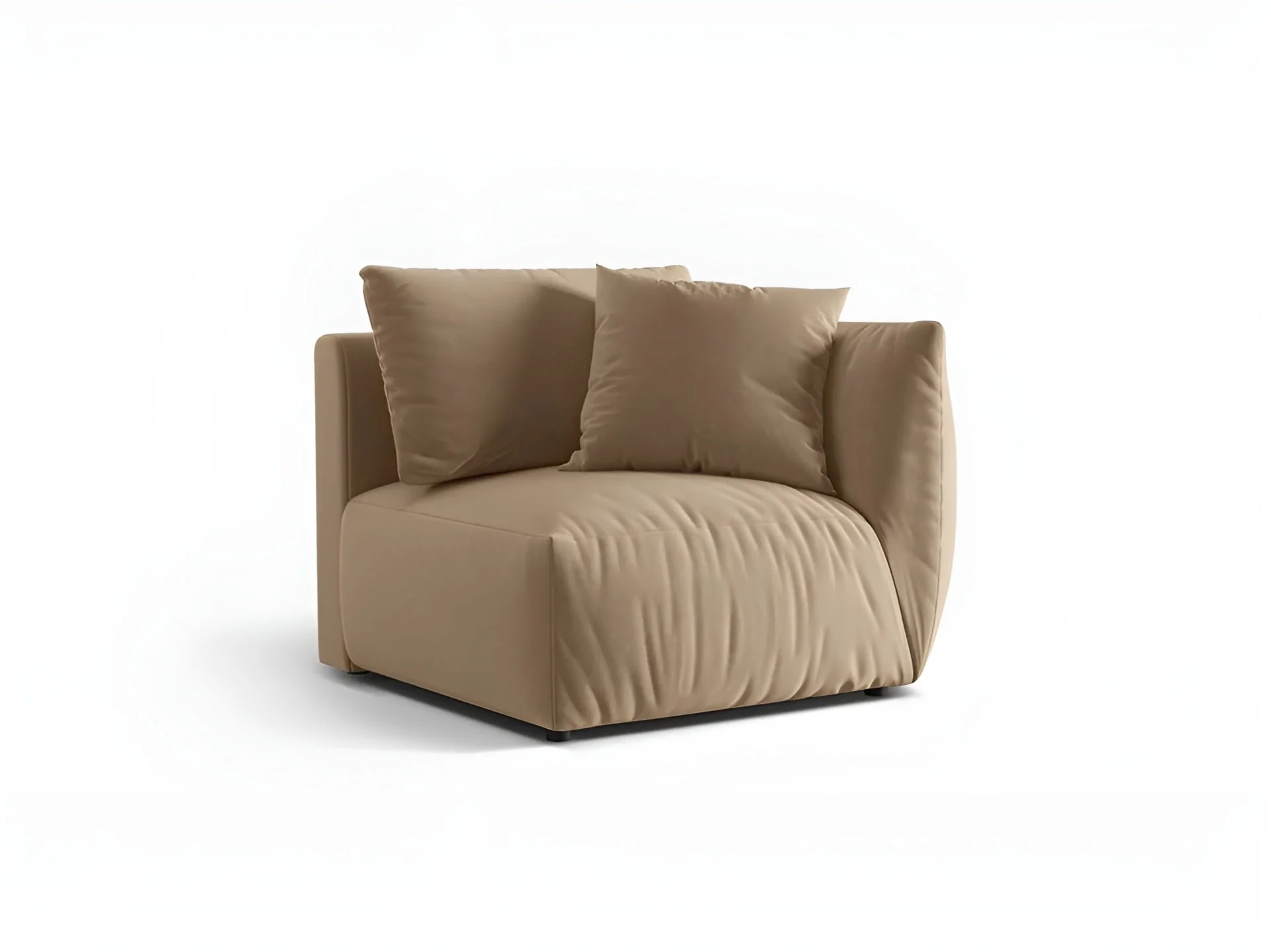 Sofa modułowa aksamitna CHRIS - element prawostronny piaskowy - Image 4