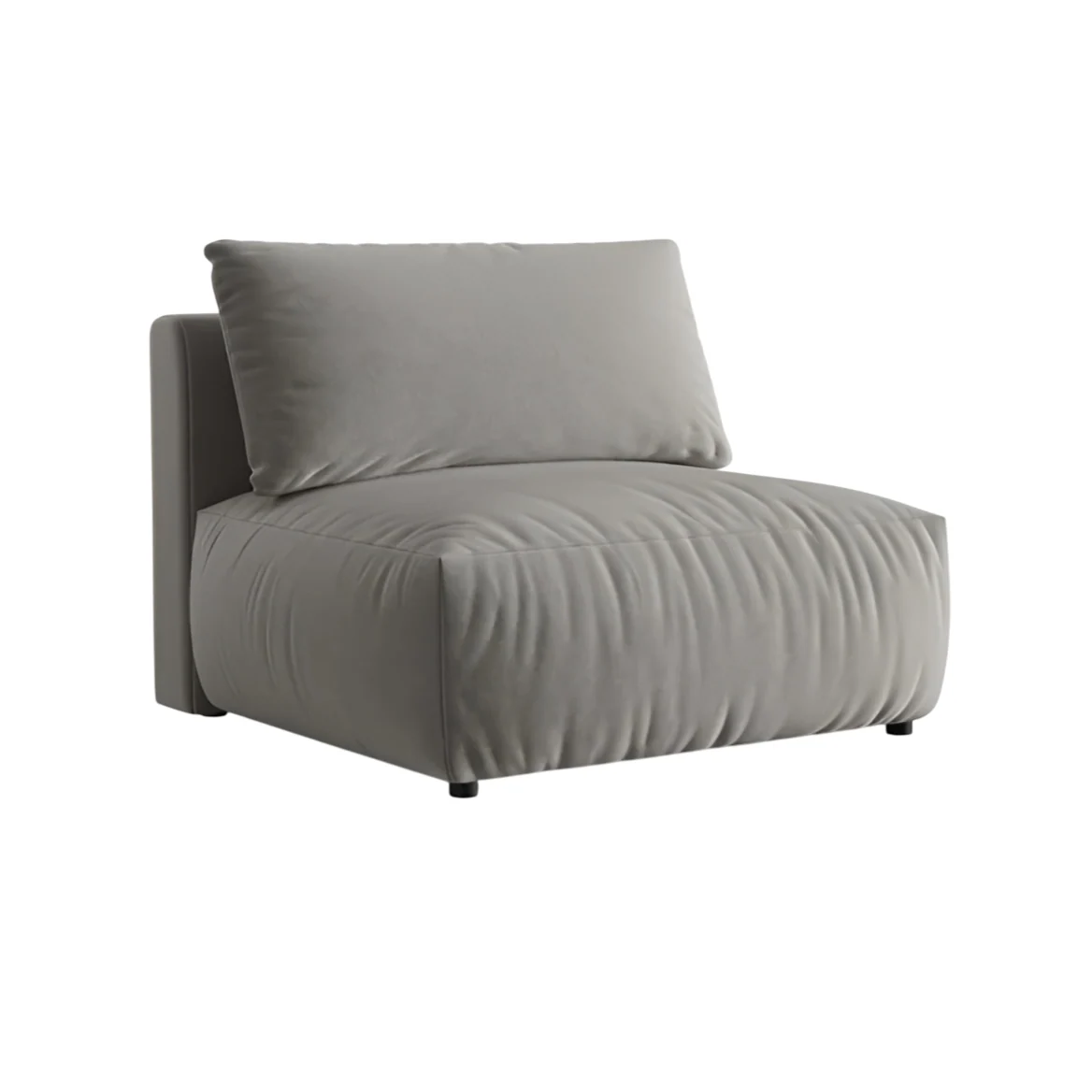 Sofa modułowa aksamitna CHRIS - szeroki element środkowy szary
