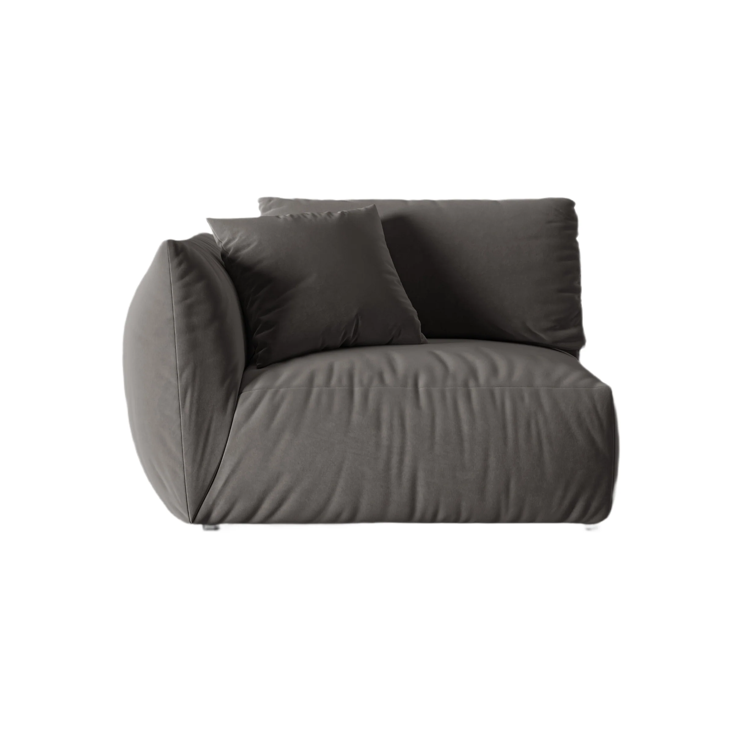 Sofa modułowa aksamitna CHRIS - element szeroki lewostronny ciemnoszary