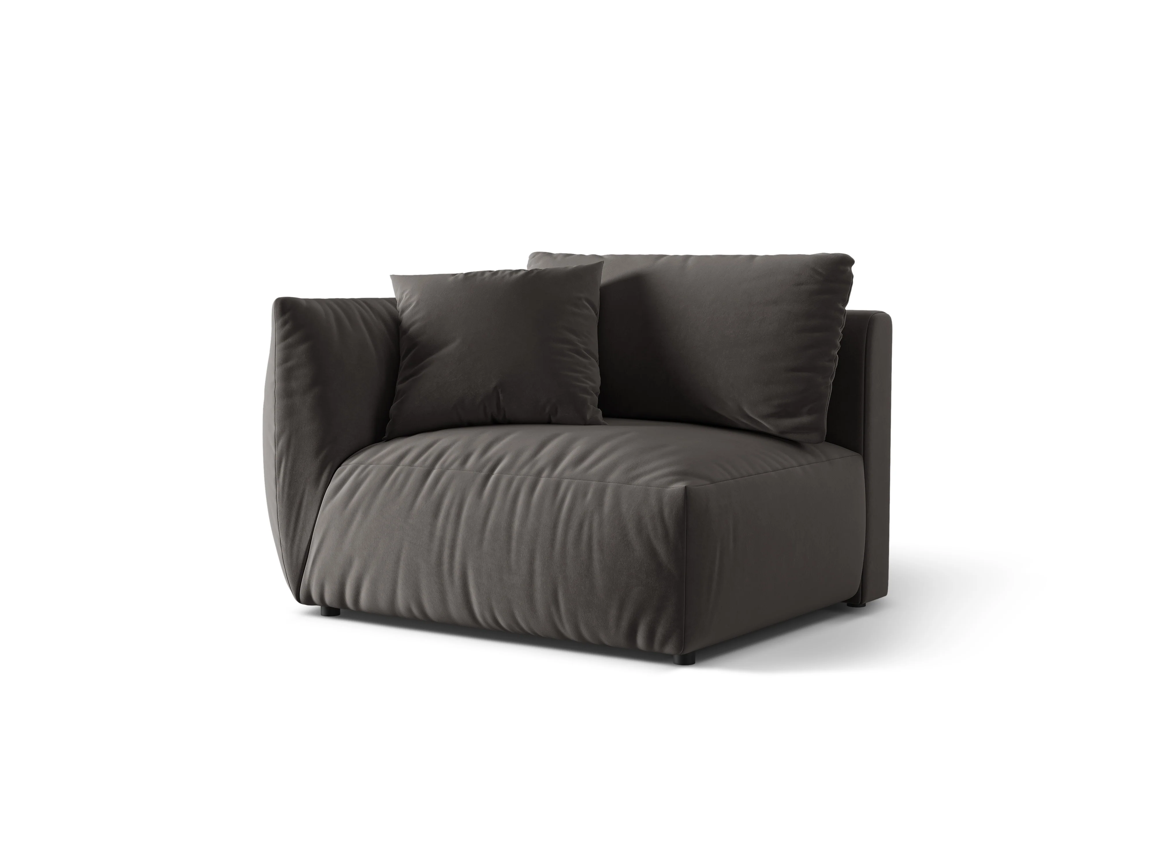 Sofa modułowa aksamitna CHRIS - element szeroki lewostronny ciemnoszary - Image 4