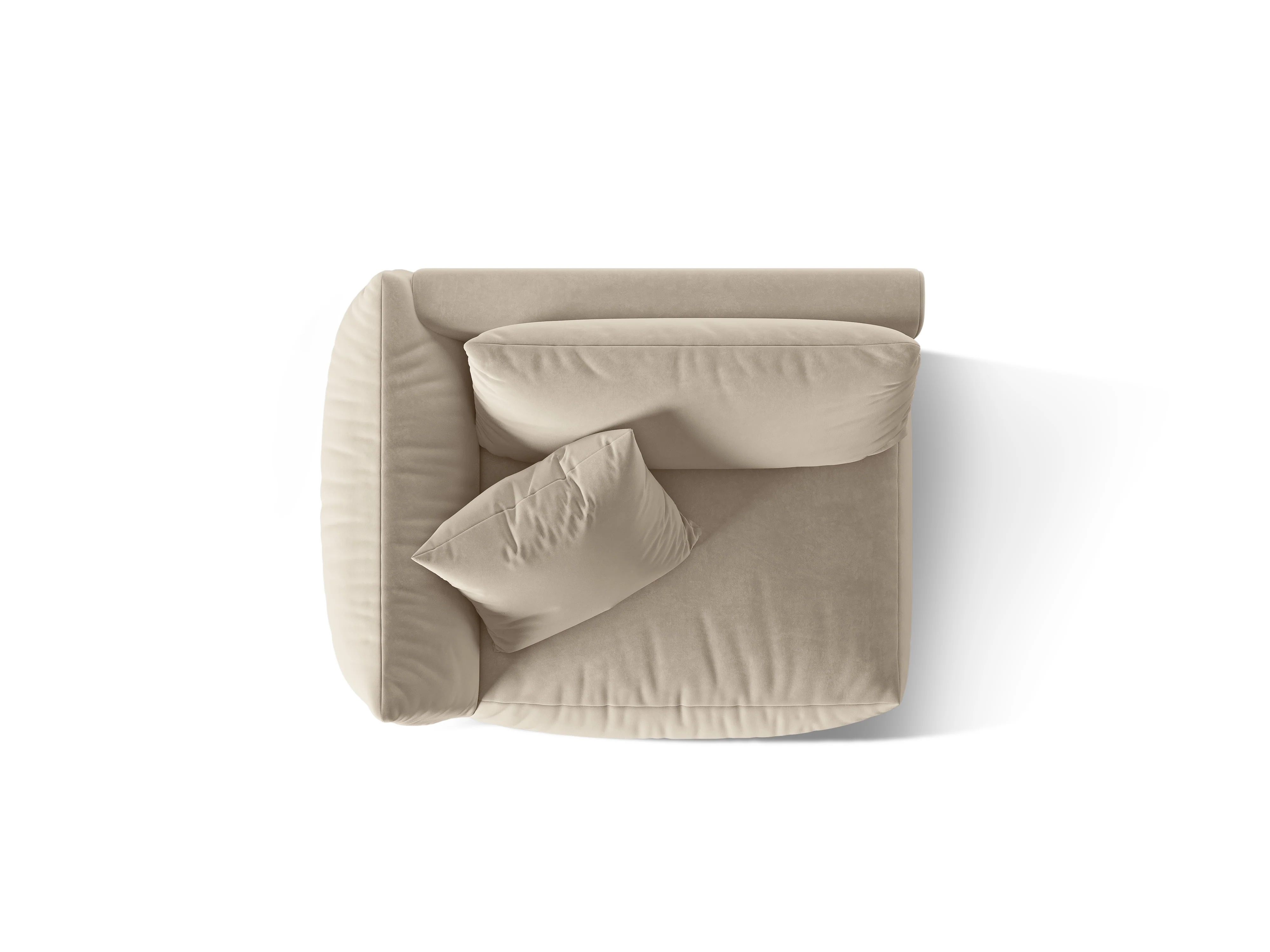Sofa modułowa aksamitna CHRIS - element szeroki lewostronny ecru - Image 3