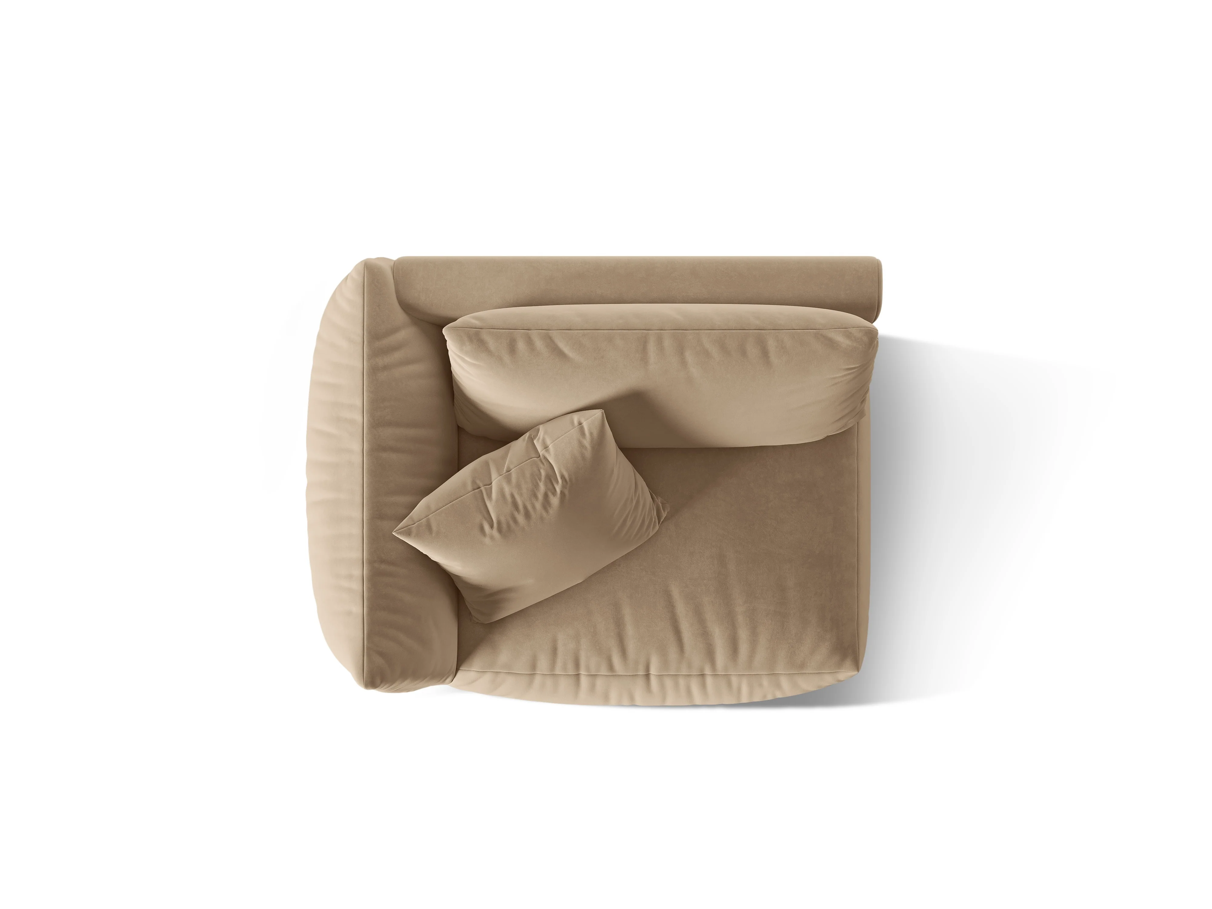 Sofa modułowa aksamitna CHRIS - element szeroki lewostronny piaskowy - Image 3