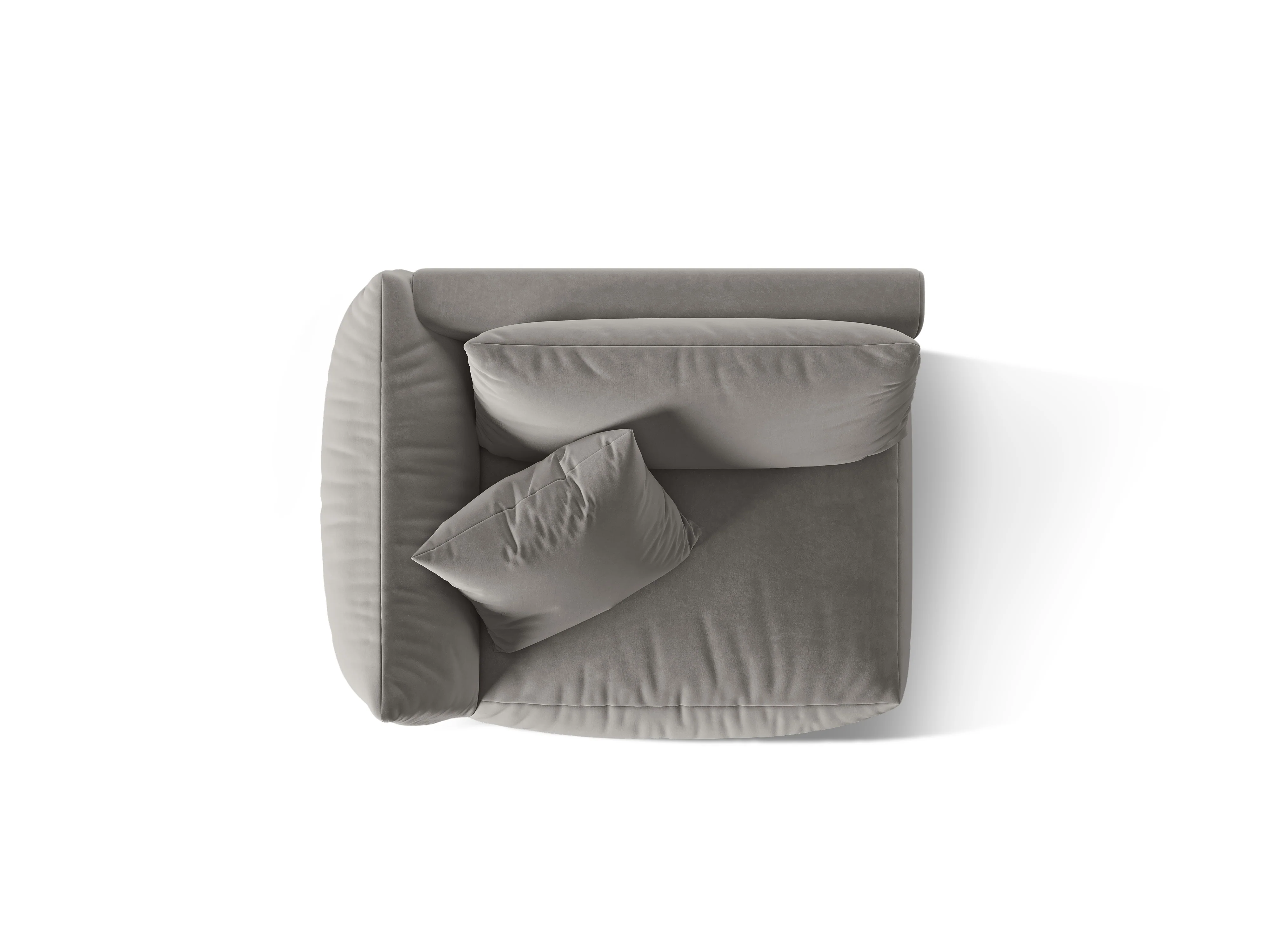 Sofa modułowa aksamitna CHRIS - element szeroki lewostronny szary - Image 3