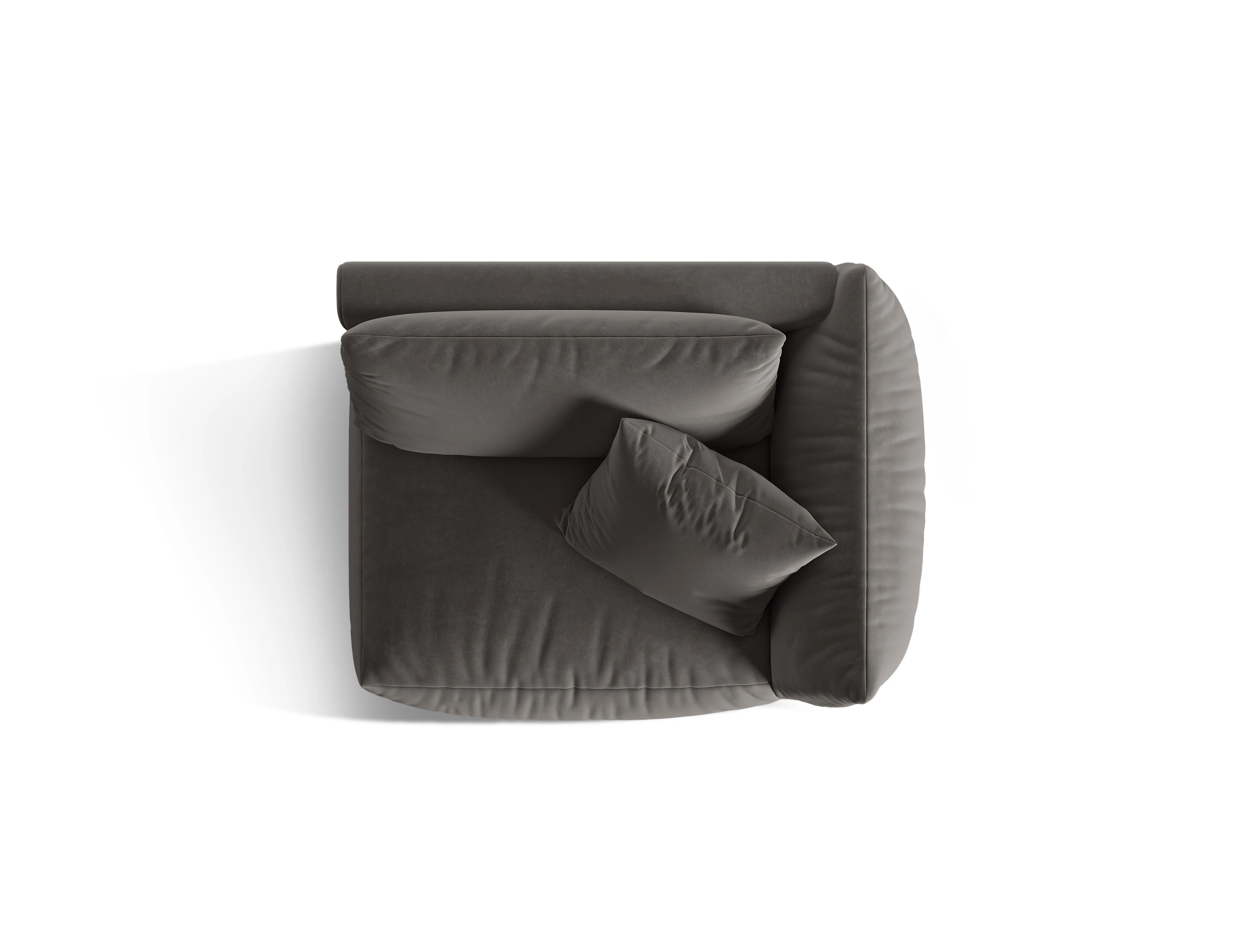 Sofa modułowa aksamitna CHRIS - element prawostronny ciemnoszary - Image 3
