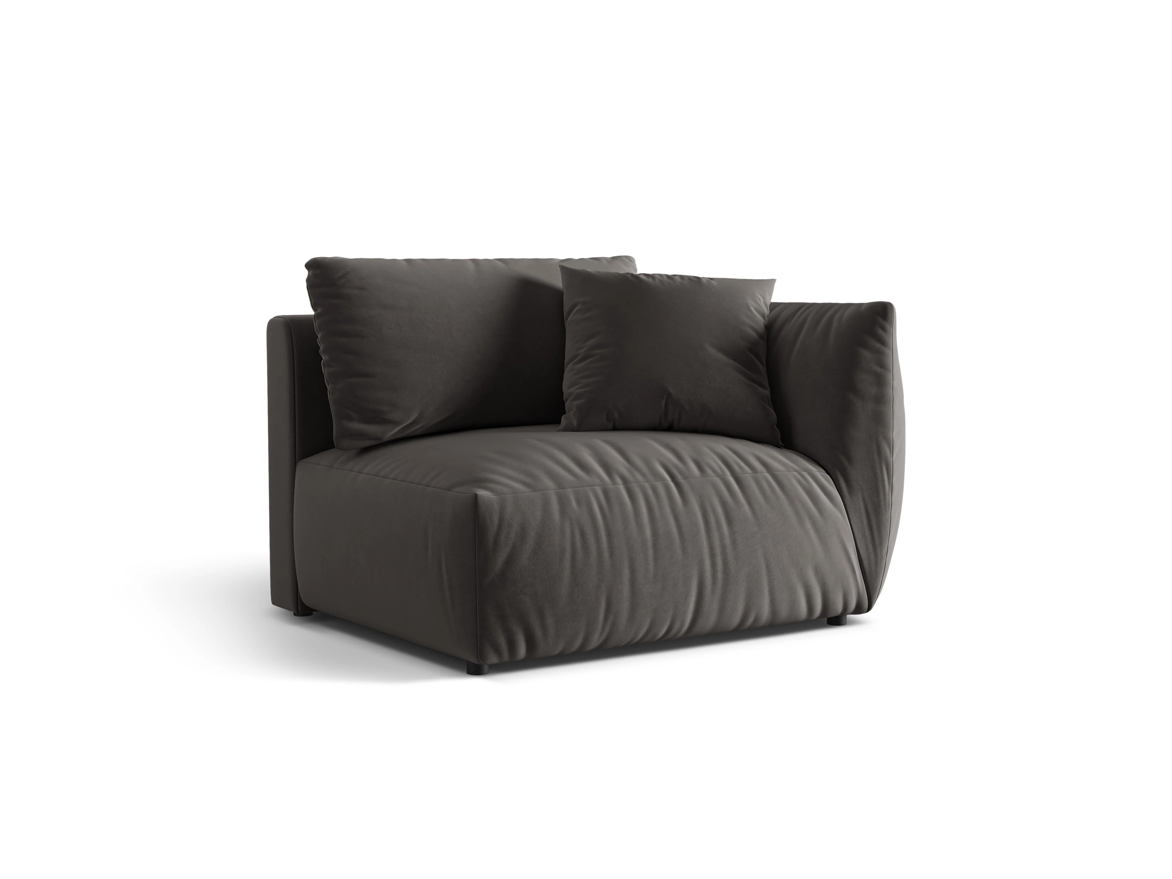 Sofa modułowa aksamitna CHRIS - element prawostronny ciemnoszary - Image 4