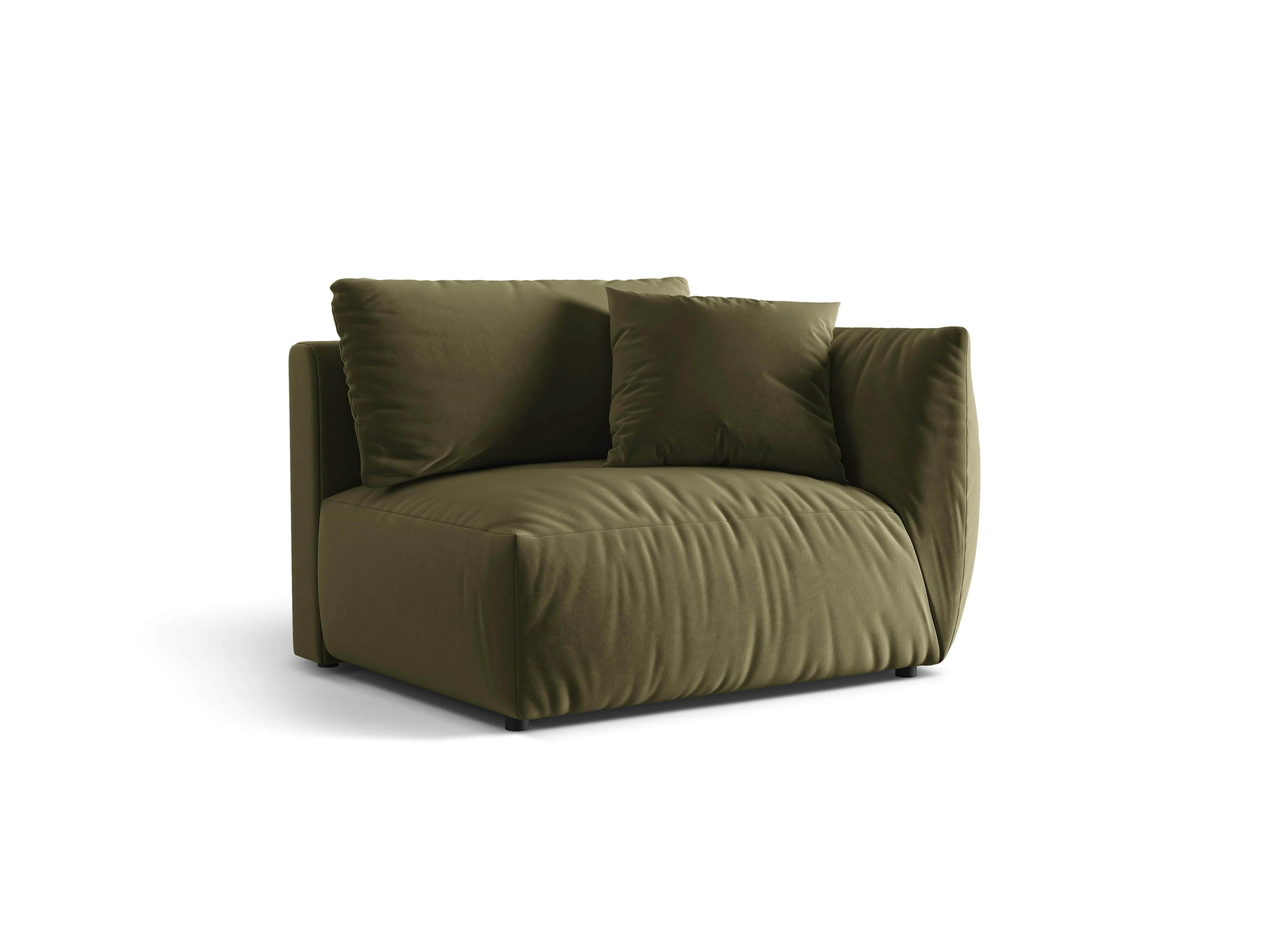 Sofa modułowa aksamitna CHRIS - element prawostronny jasnozielony - Image 4