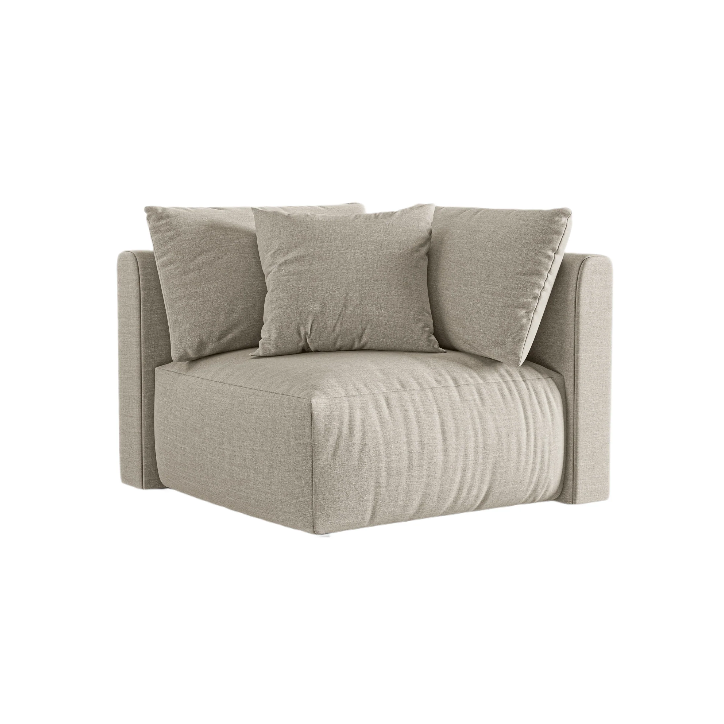 Sofa modułowa CHRIS - element narożny kremowy szenil