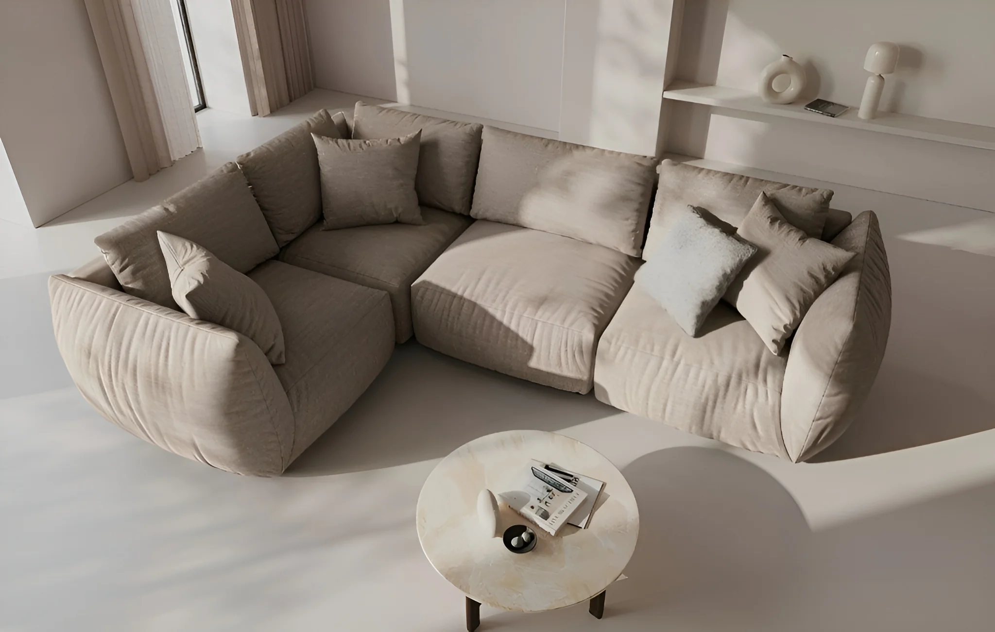 Sofa modułowa CHRIS - element prawostronny piaskowy szenil - Image 2