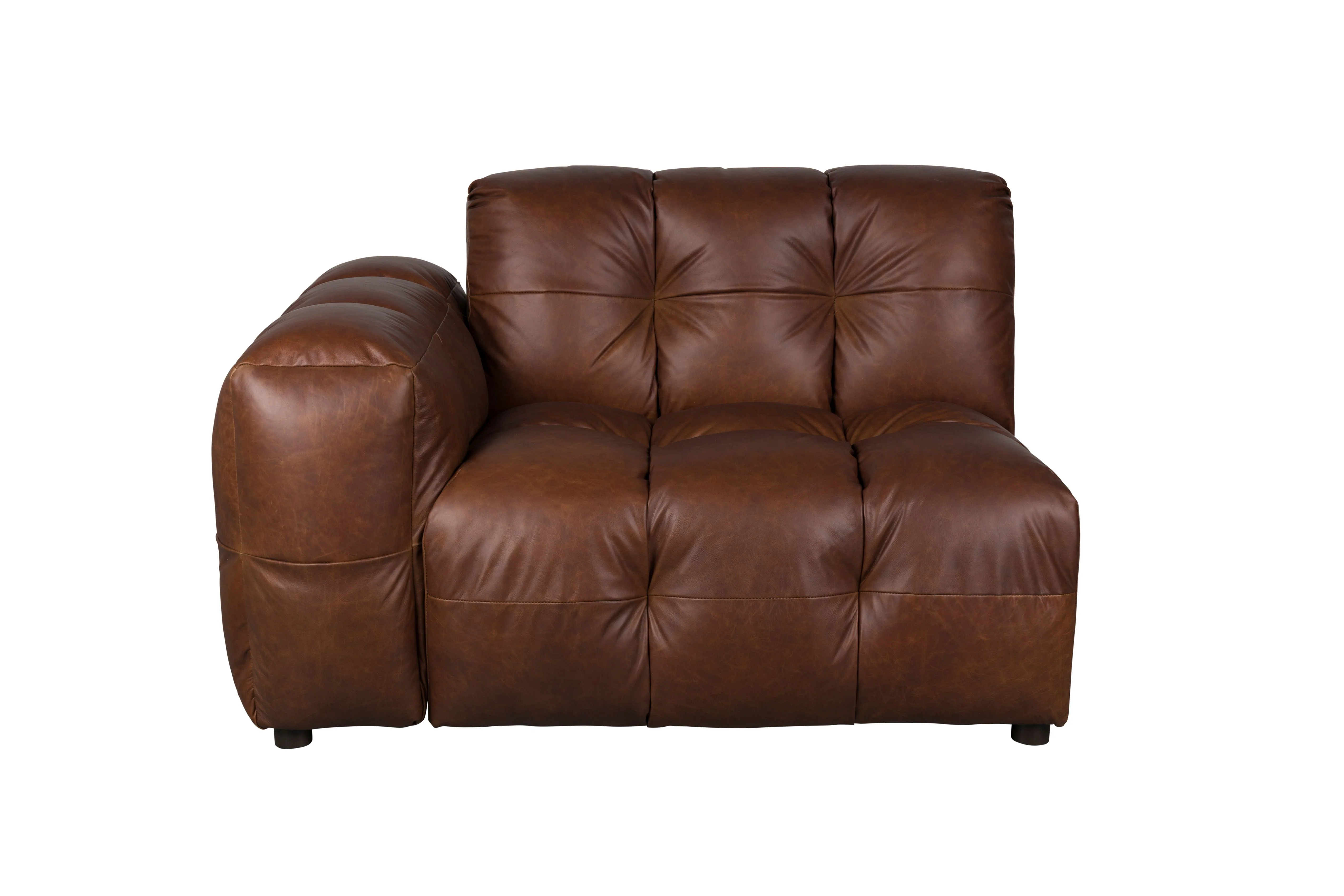 Sofa modułowa HACKMAN - element końcowy lewostronny czekoladowa skóra - Image 6