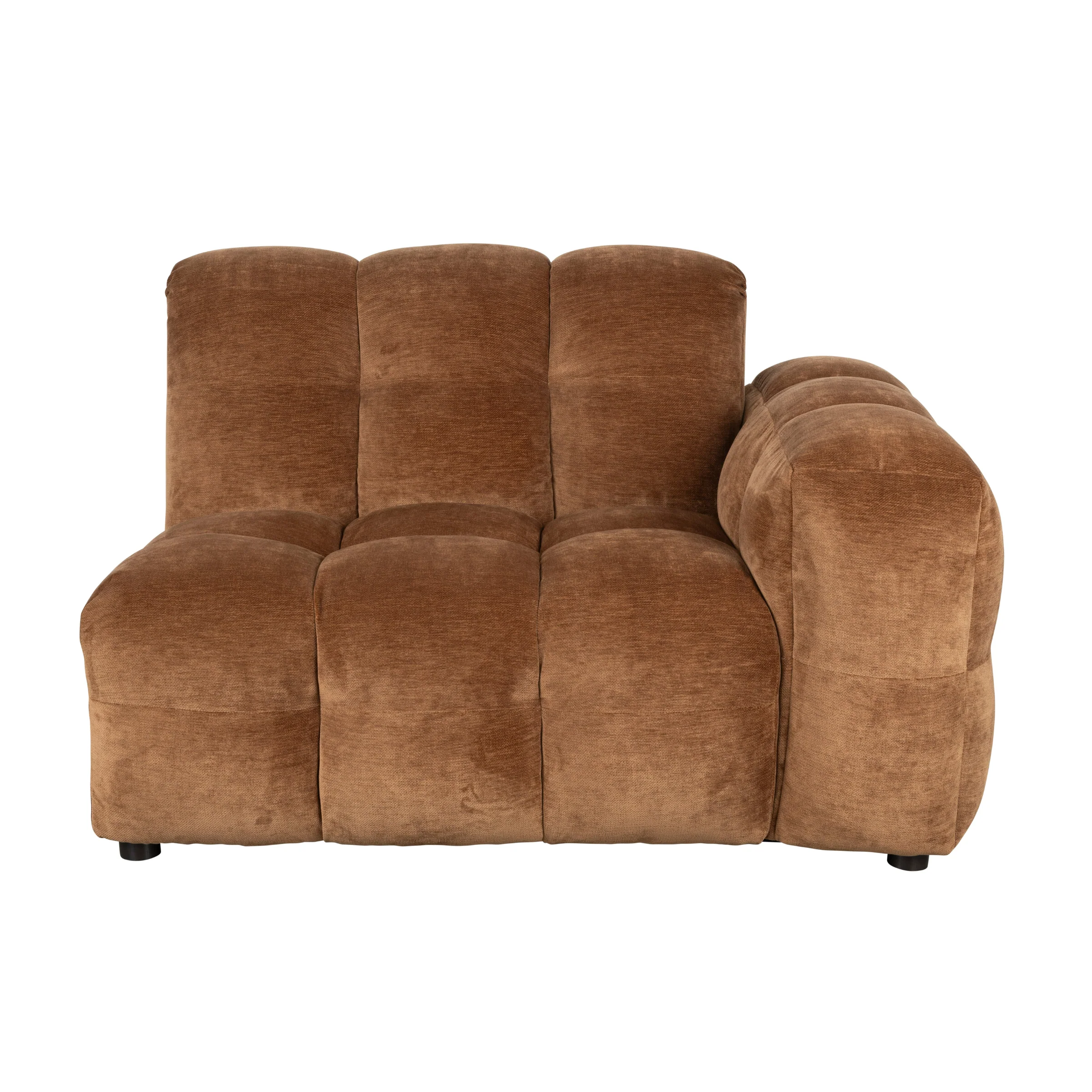 Sofa modułowa HACKMAN - element końcowy prawostronny koniakowy welur