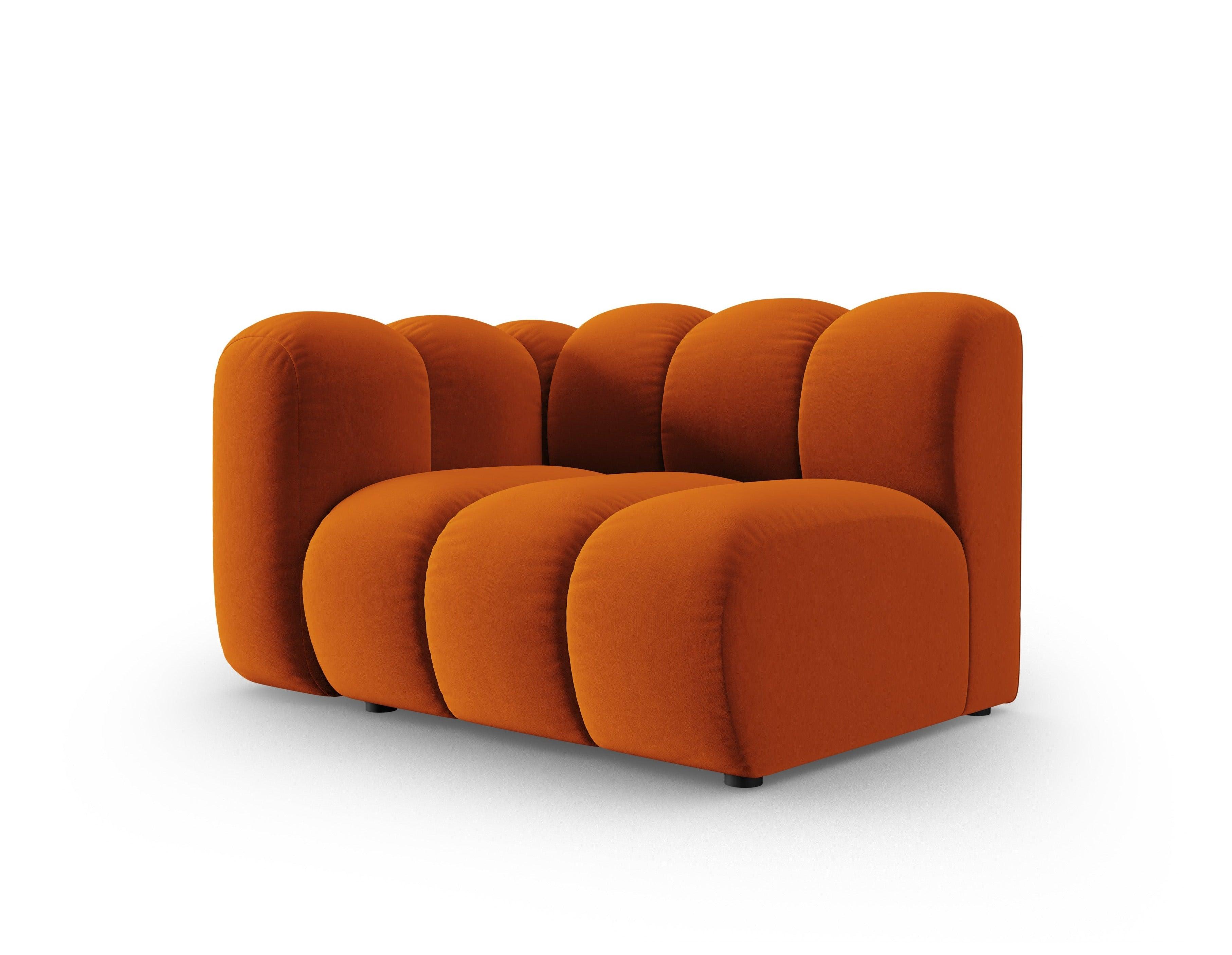 Sofa modułowa aksamitna lewostronna LUPINE ceglany - element końcowy