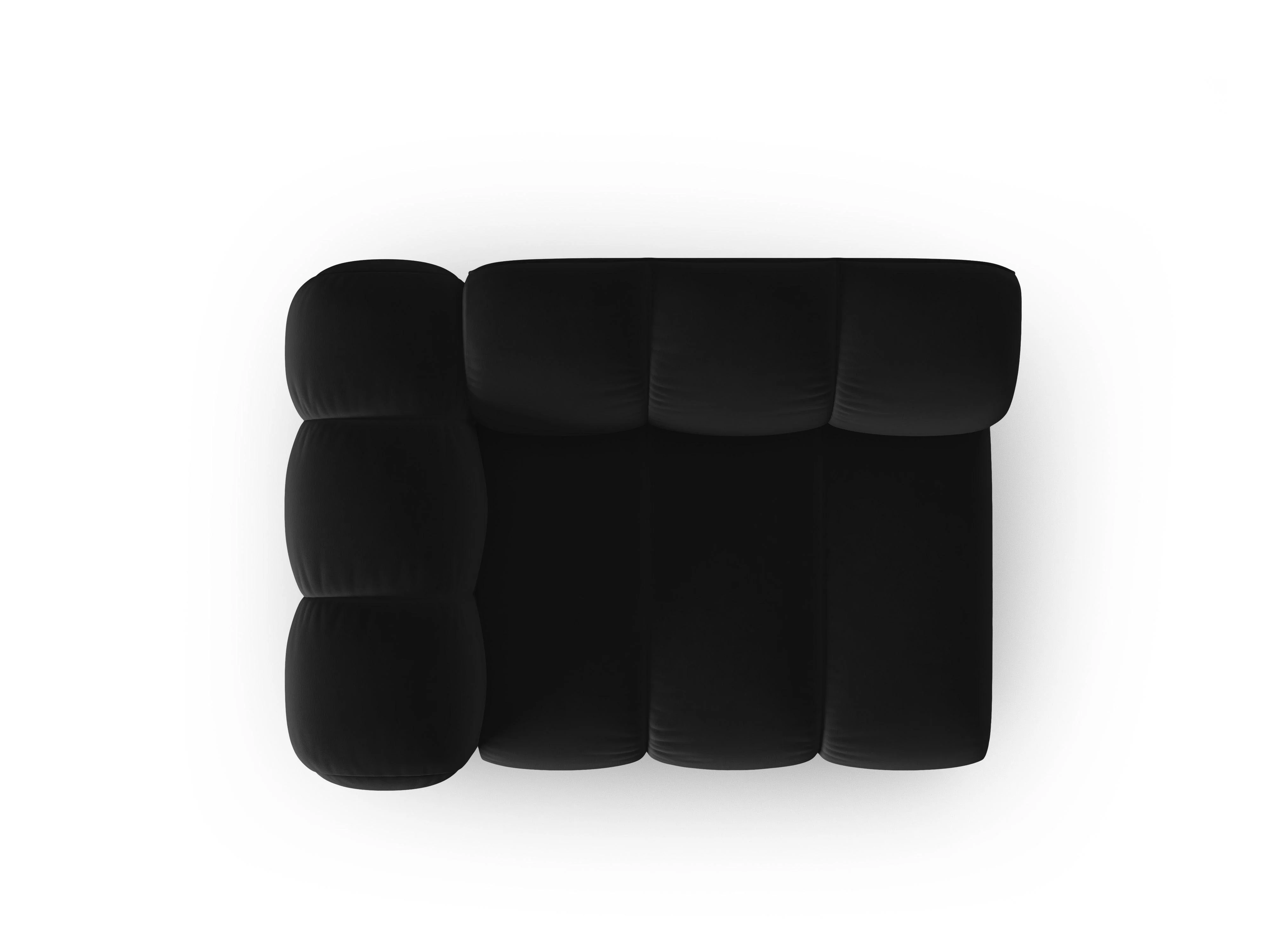 Sofa modułowa aksamitna lewostronna LUPINE czarny - element końcowy - Image 4