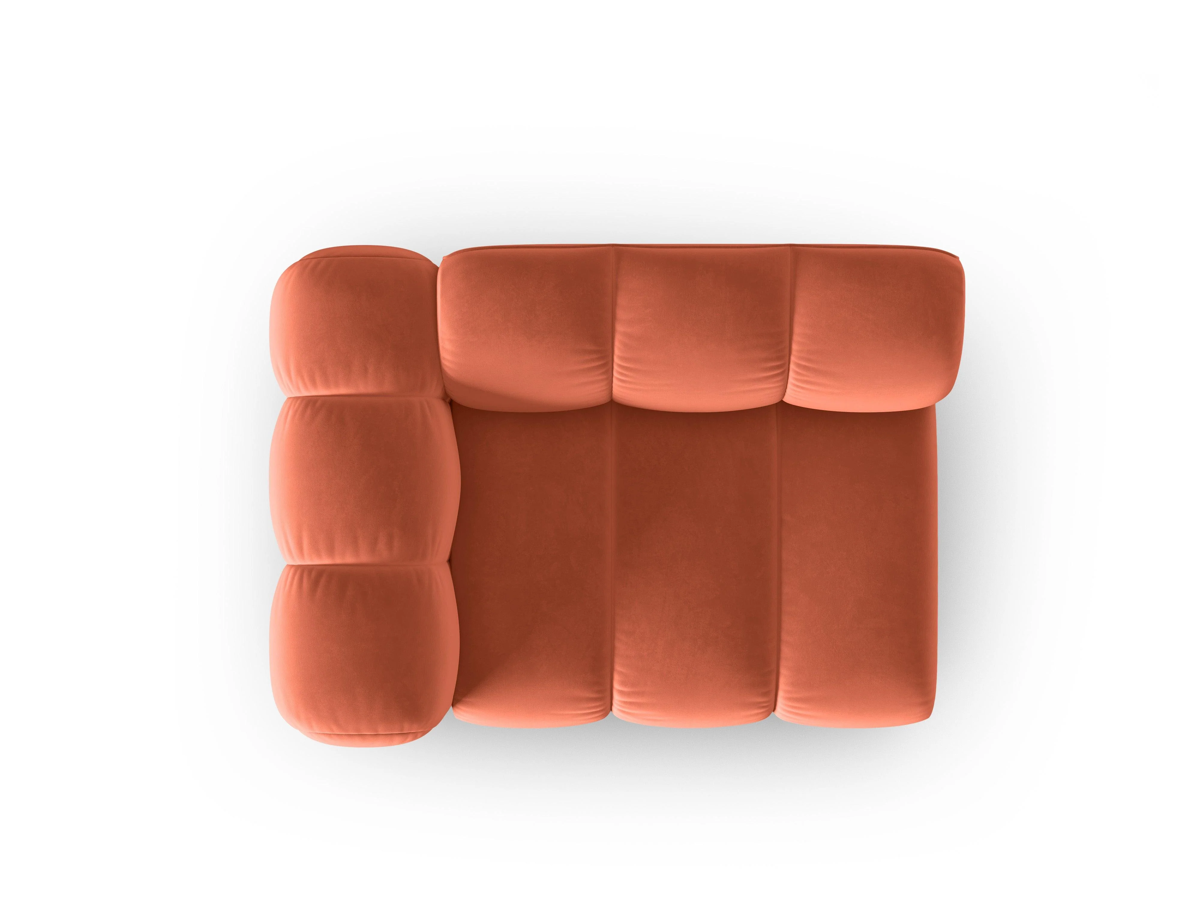 Sofa modułowa aksamitna lewostronna LUPINE koralowy - element końcowy - Image 4