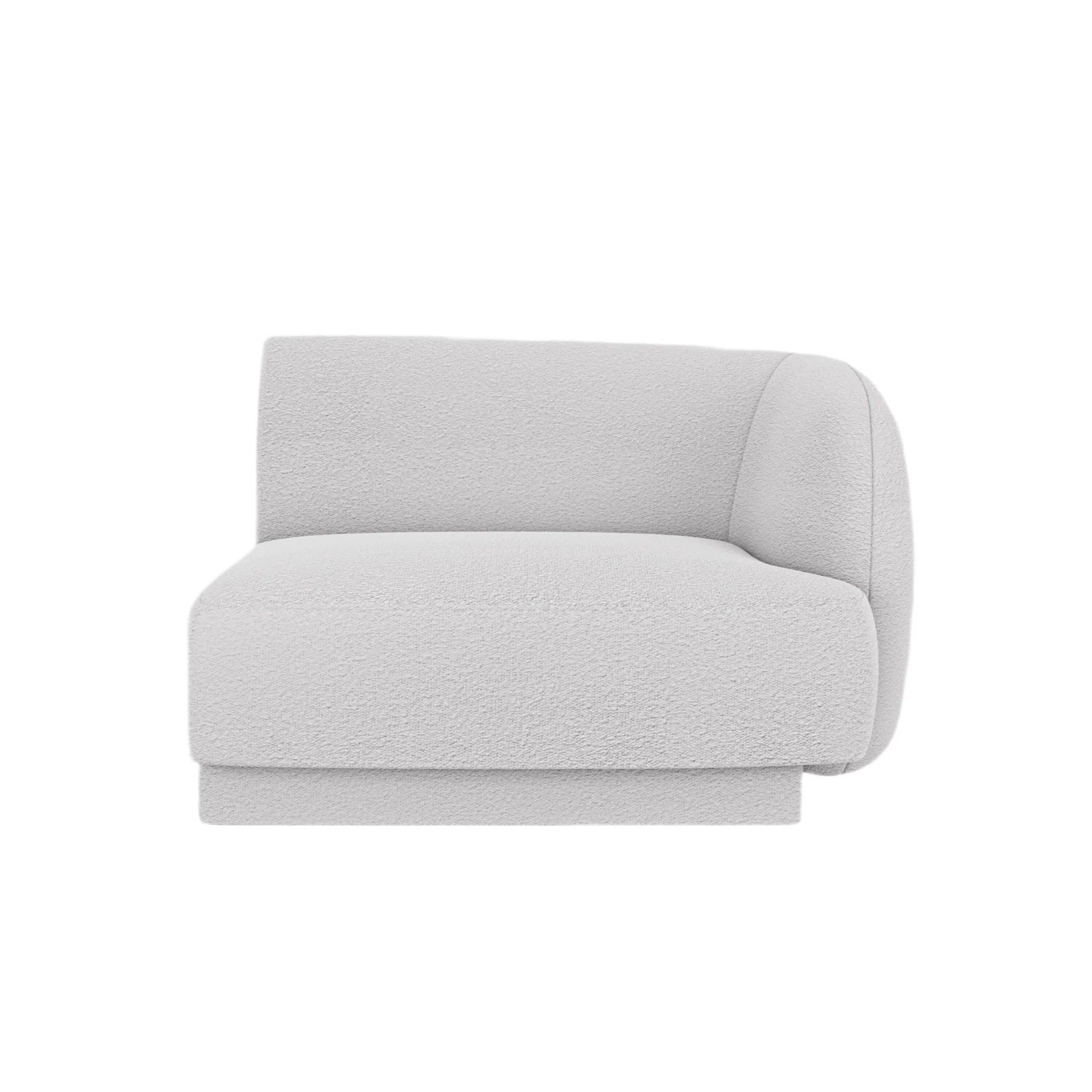 Sofa modułowa MILEY - moduł prawostronny jasnoszary boucle