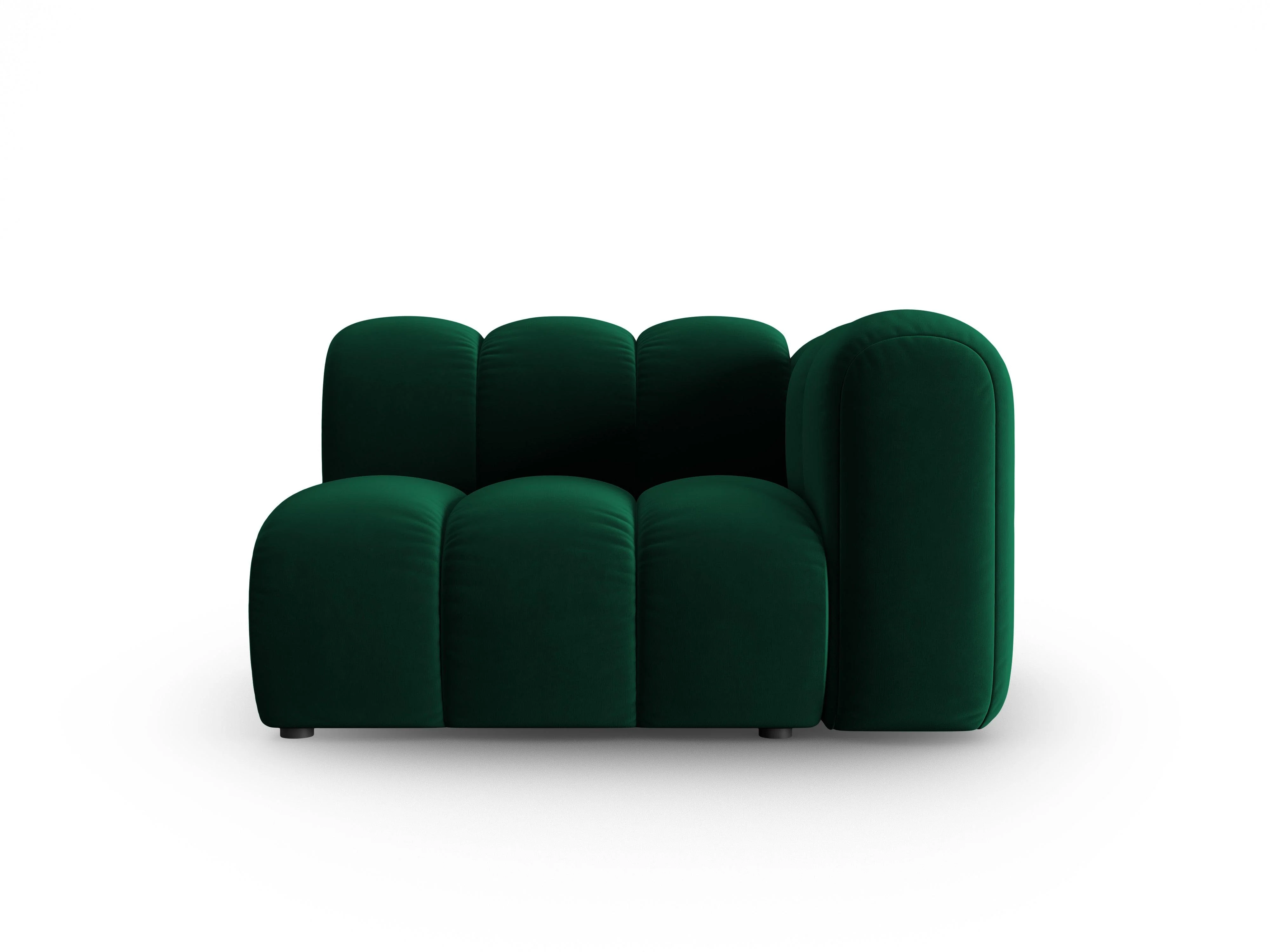 Sofa modułowa aksamitna prawostronna LUPINE butelkowy zielony - element końcowy - Image 2