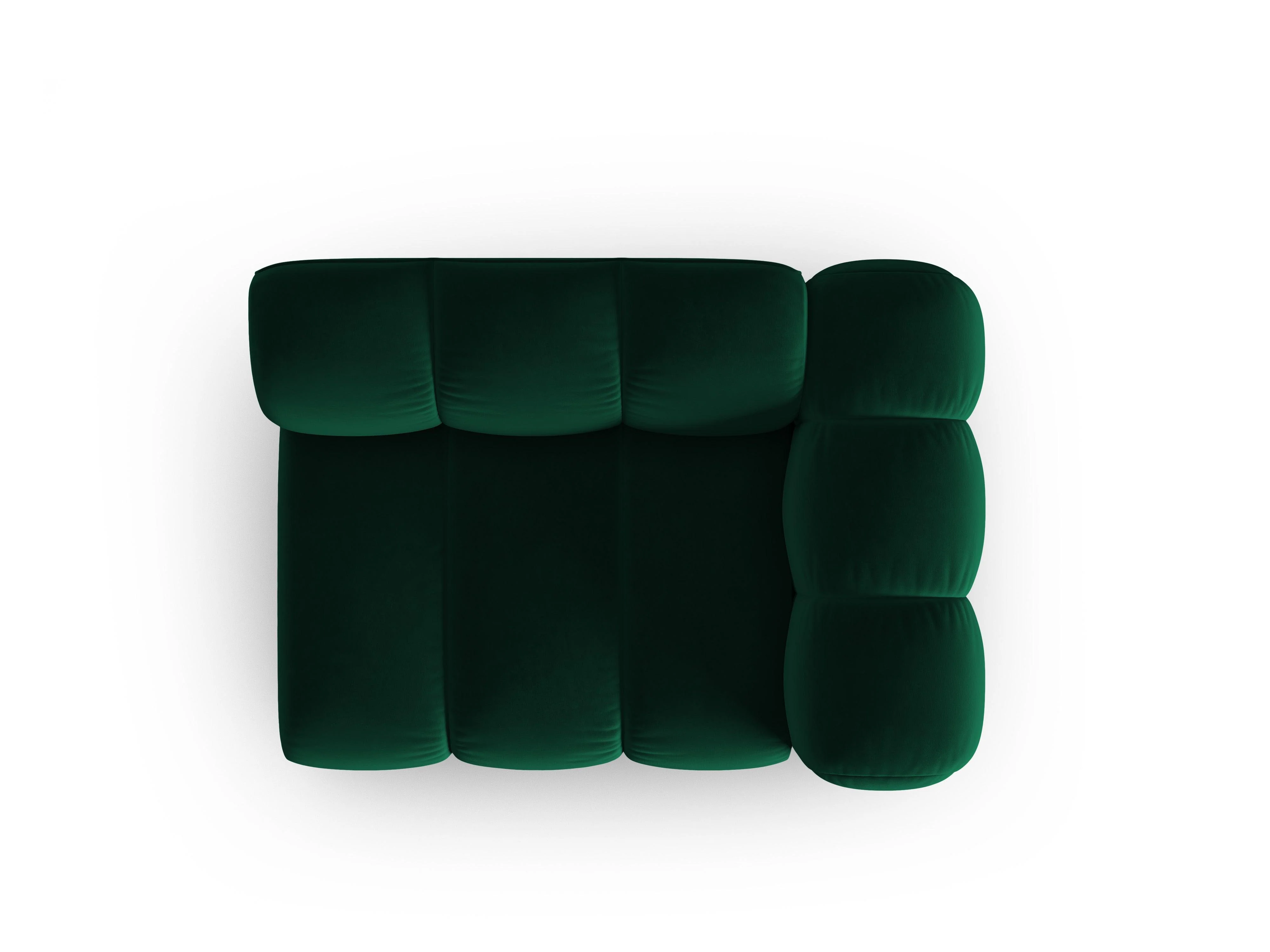 Sofa modułowa aksamitna prawostronna LUPINE butelkowy zielony - element końcowy - Image 3