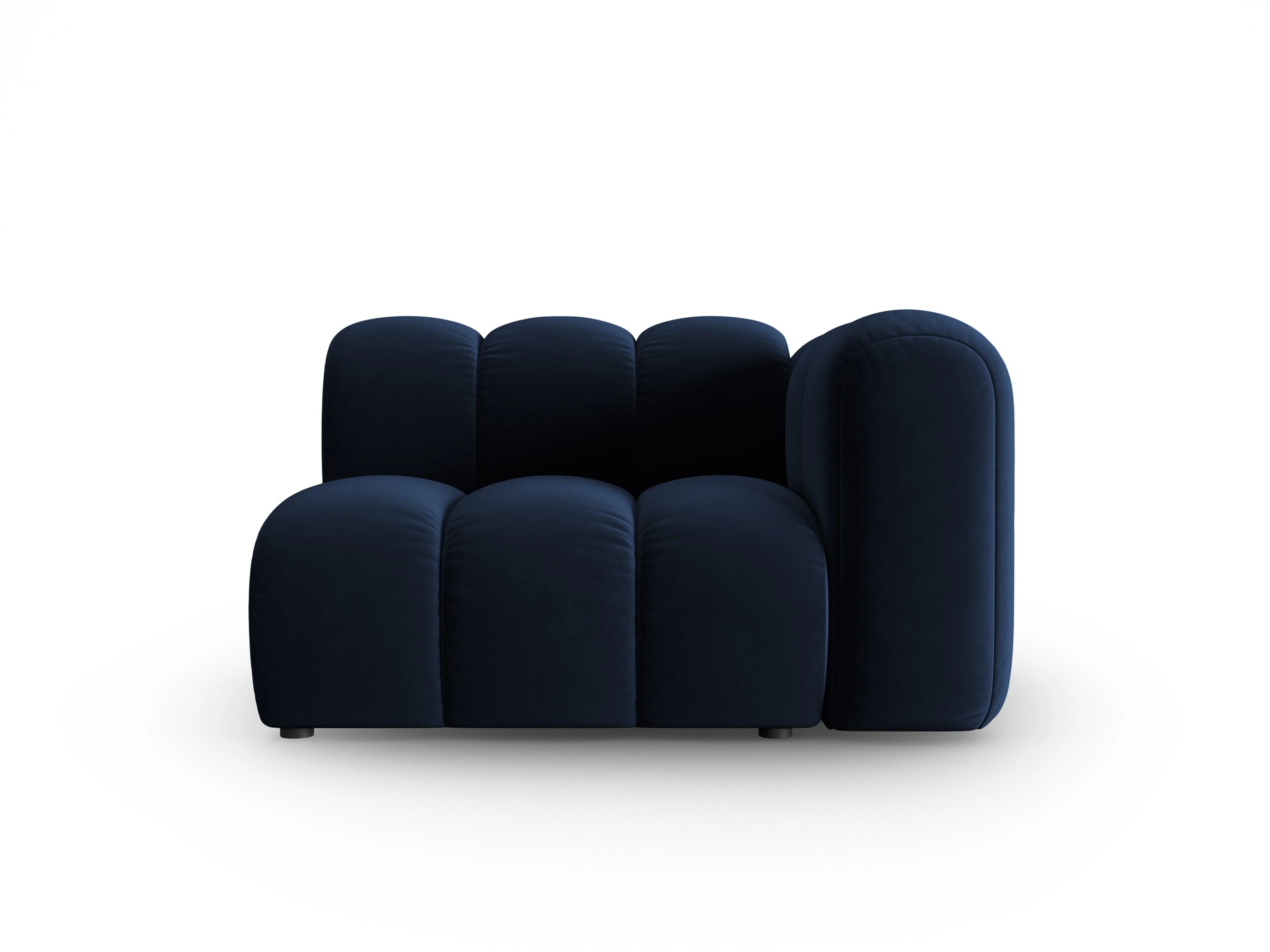 Sofa modułowa aksamitna prawostronna LUPINE granatowy - element końcowy - Image 2