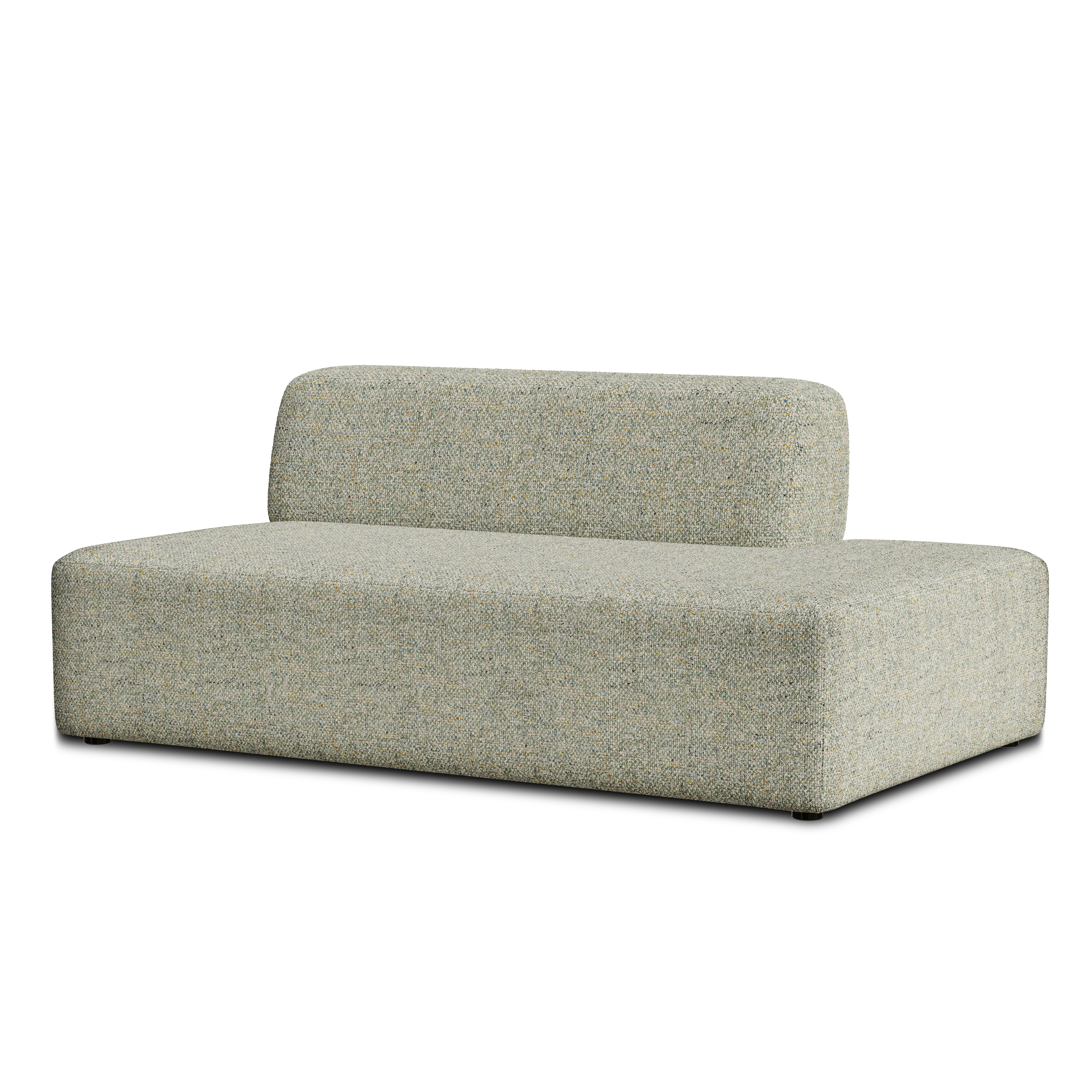 Sofa modułowa UMI - element otwarty lewostronny jasny zielony